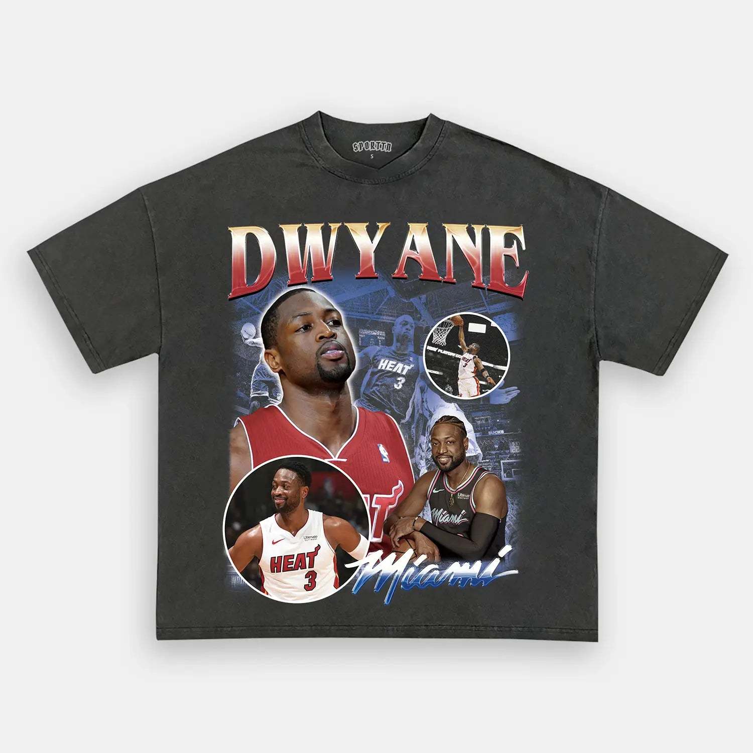 Unisex-Adult Ultra Cotton Washed T-Shirt Graphic Dwyane Wade Tee