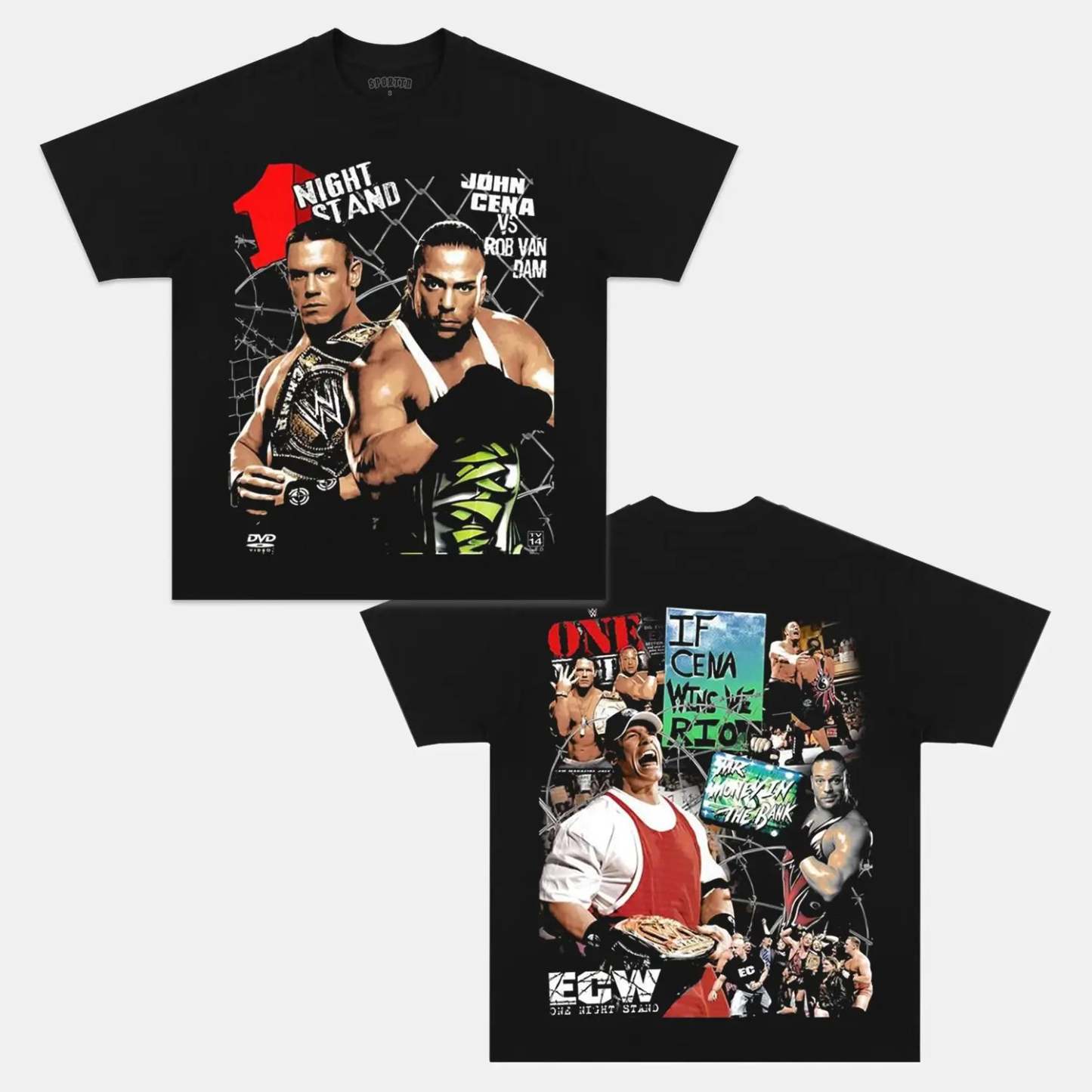 Unisex-Adult Ultra Cotton Washed T-Shirt Graphic ECW ONE NIGHT STAND TEE 