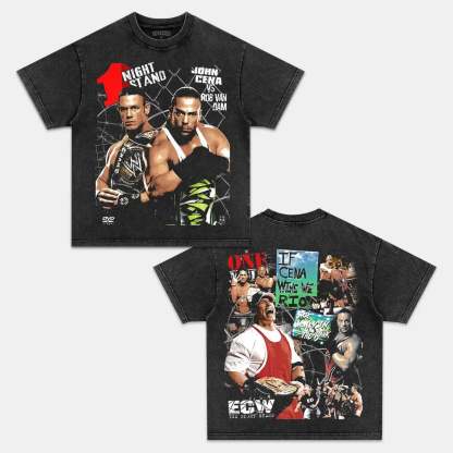 Unisex-Adult Ultra Cotton Washed T-Shirt Graphic ECW ONE NIGHT STAND TEE 