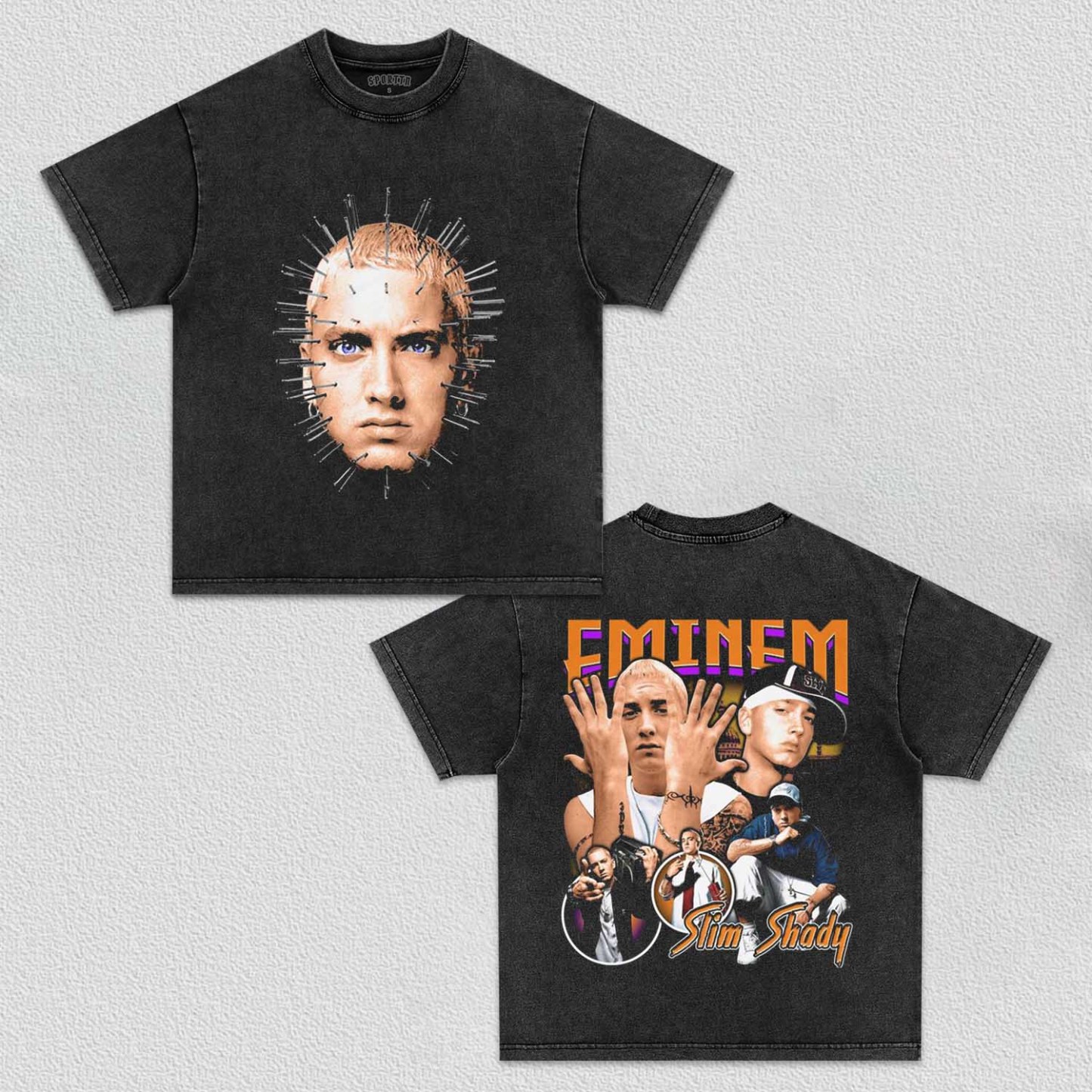 Unisex-Adult Ultra Cotton Washed T-Shirt Graphic EMINEM V2 TEE