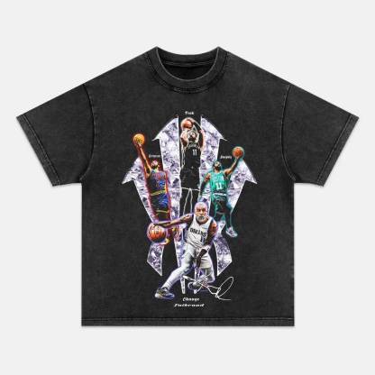 Unisex-Adult Ultra Cotton Washed T-Shirt Graphic  FOUR SHOOTING GUARDS VINTAGE TEE 