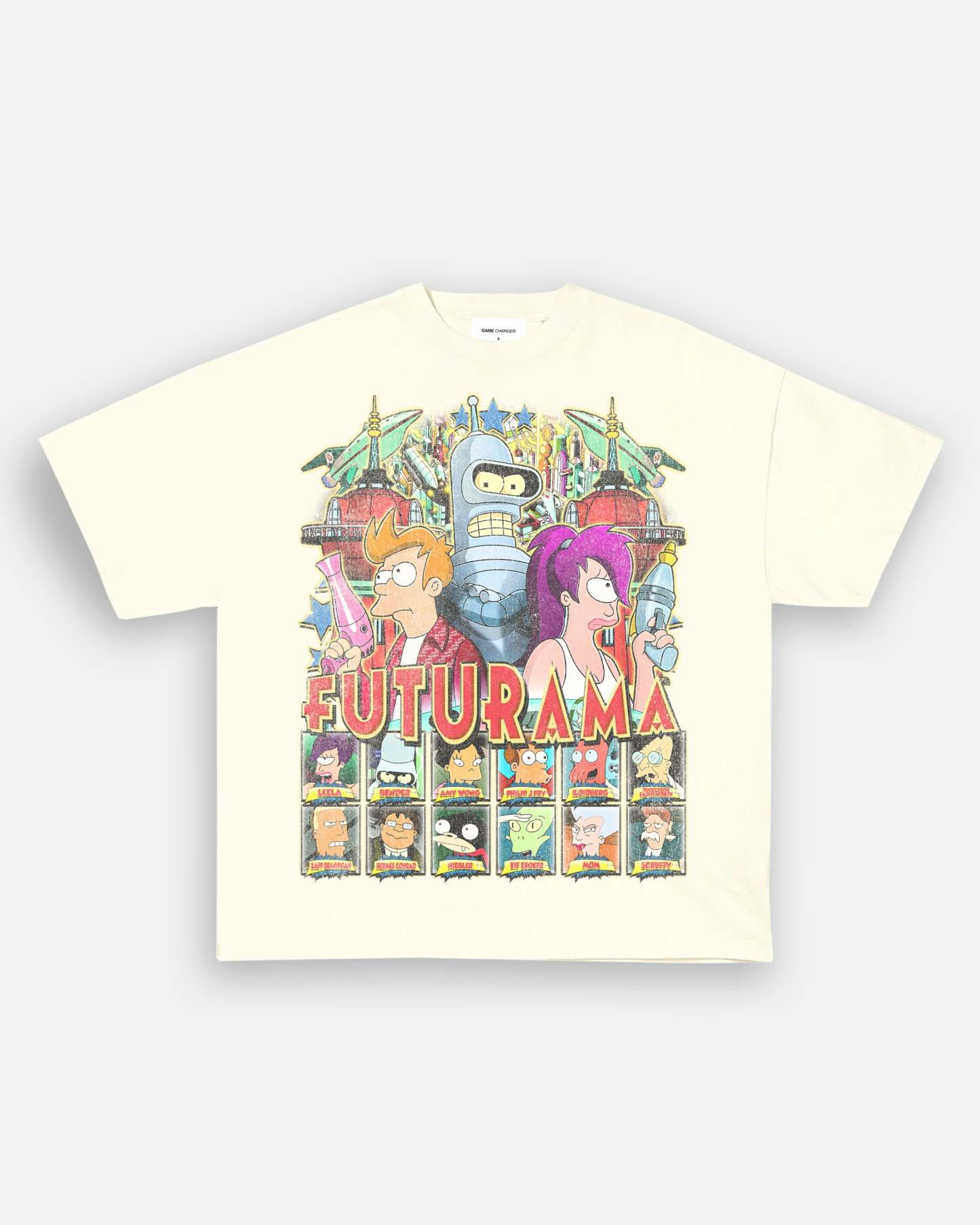 Unisex-Adult Ultra Cotton Washed T-Shirt Graphic FUTURAMA TEE