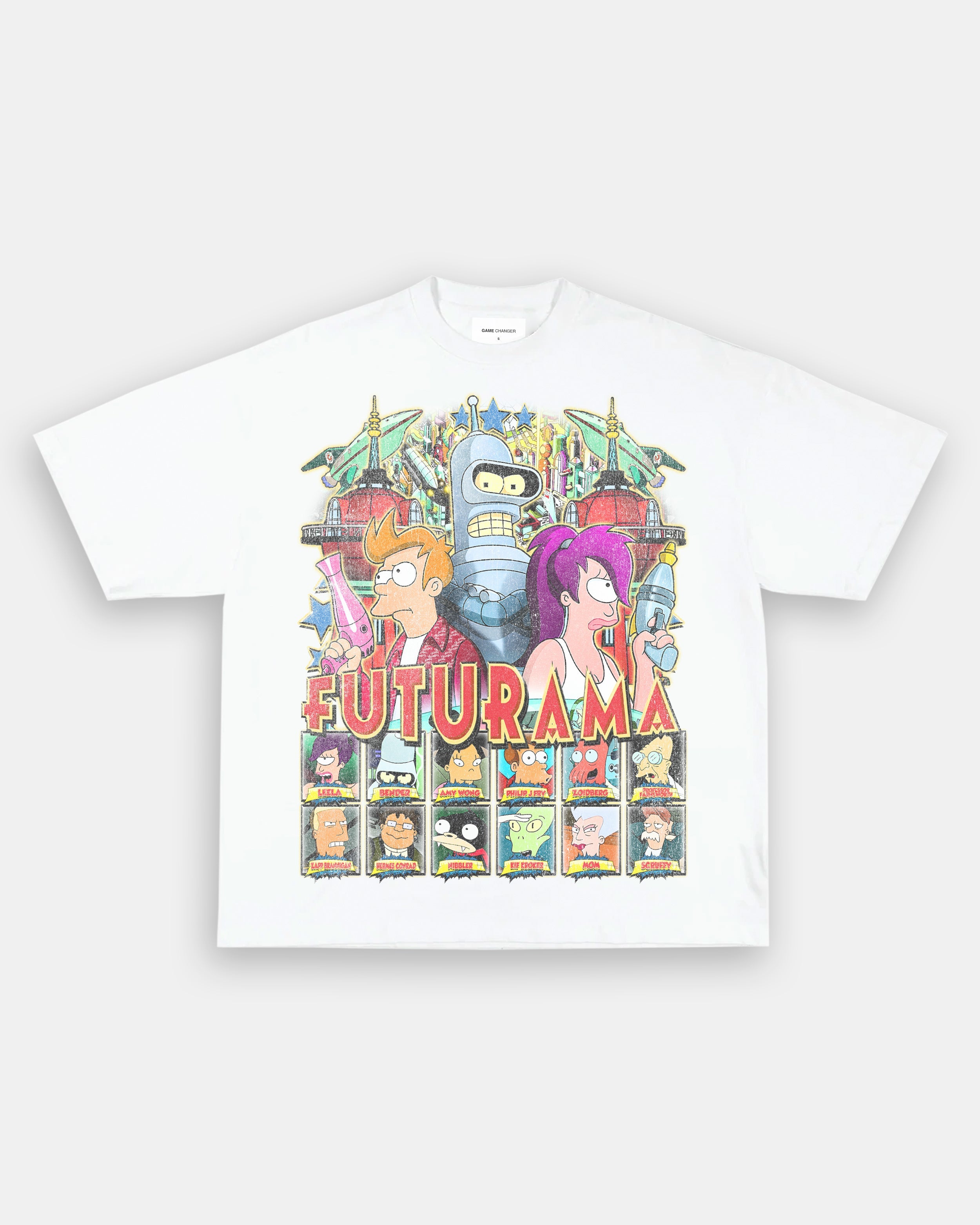 Unisex-Adult Ultra Cotton Washed T-Shirt Graphic FUTURAMA TEE
