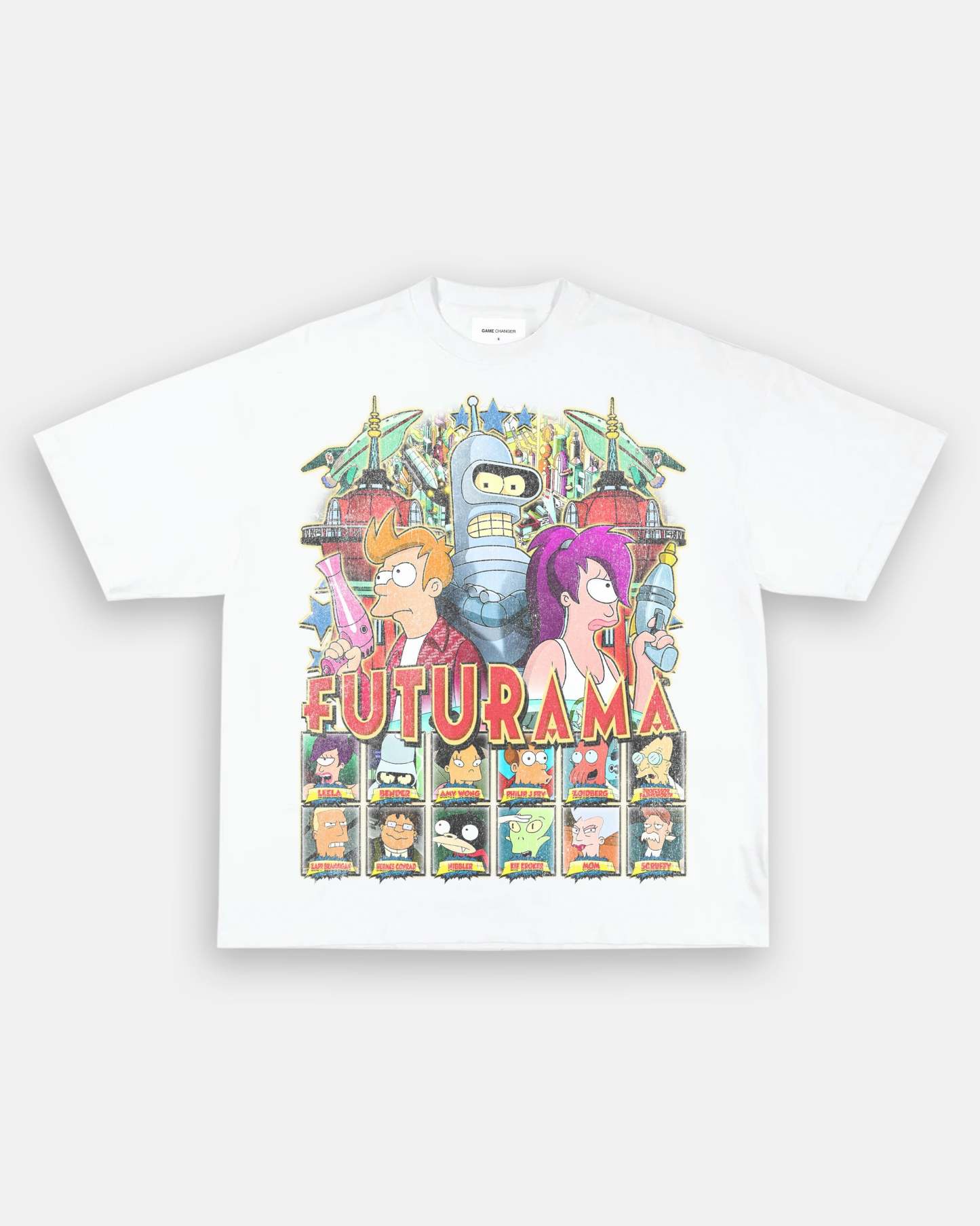 Unisex-Adult Ultra Cotton Washed T-Shirt Graphic FUTURAMA TEE