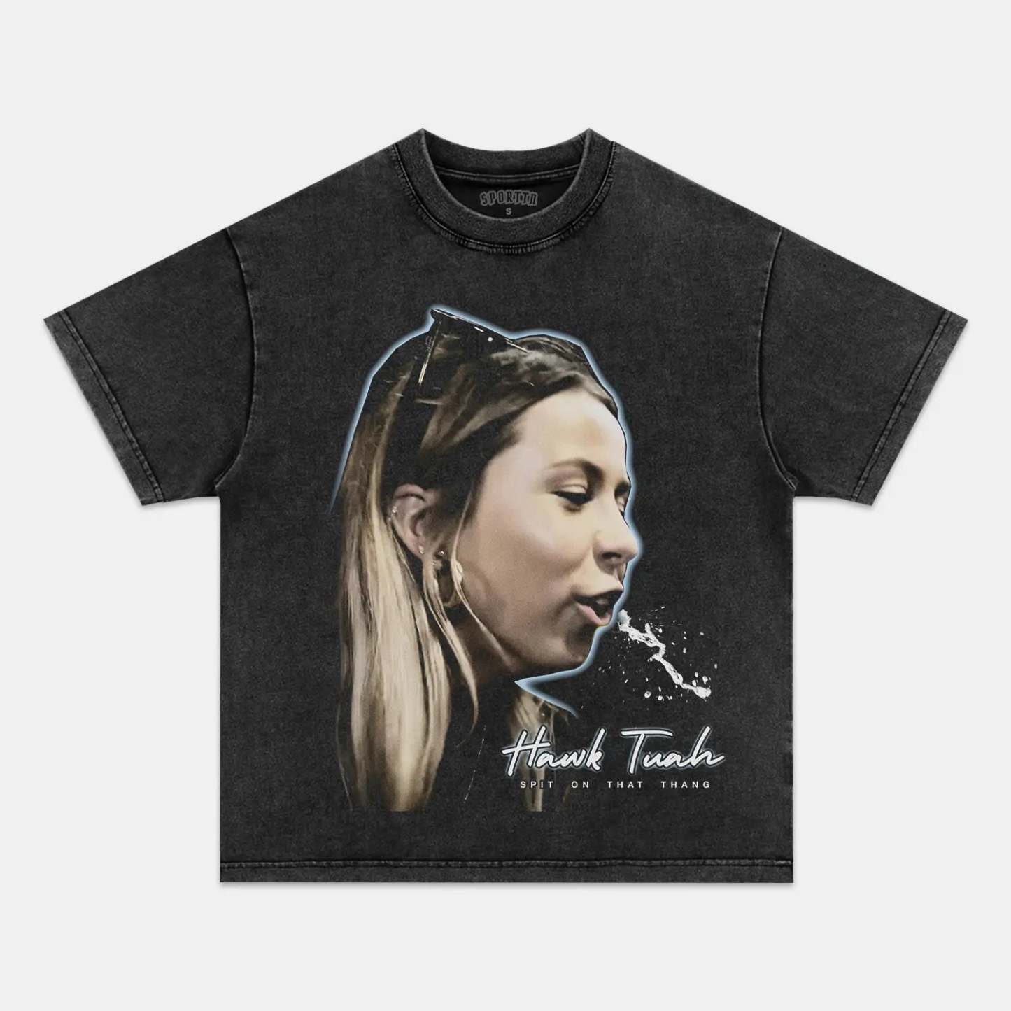 Unisex-Adult Ultra Cotton Washed T-Shirt Graphic HAWK TUAH TEE