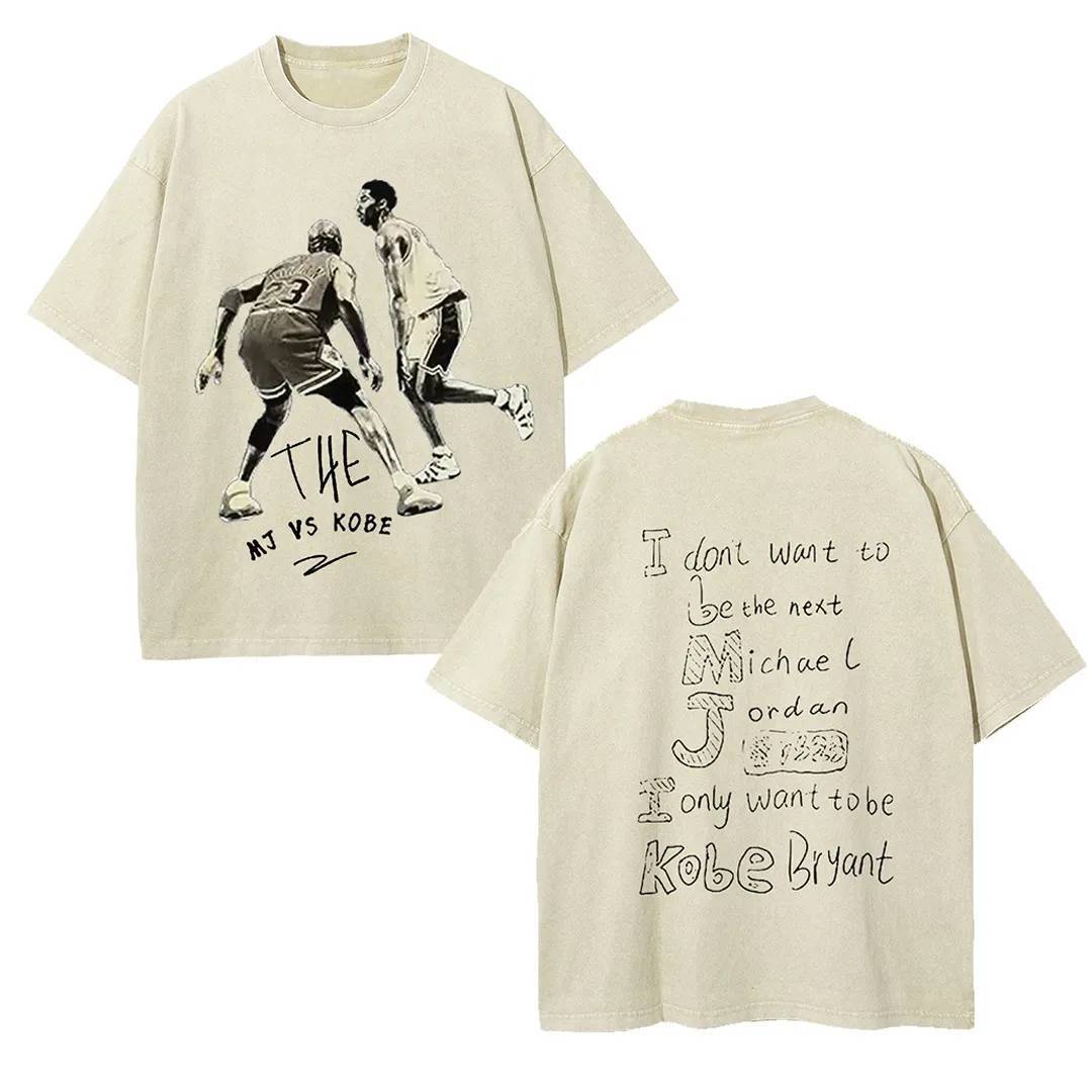 Unisex-Adult Ultra Cotton Washed T-Shirt Graphic Kobe&Jordan Tee 