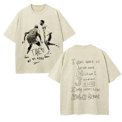 Unisex-Adult Ultra Cotton Washed T-Shirt Graphic Kobe&Jordan Tee 
