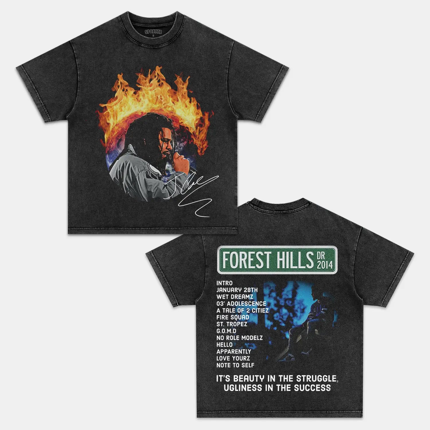 Unisex-Adult Ultra Cotton Washed T-Shirt Graphic  J COLE VINTAGE V2 TEE 