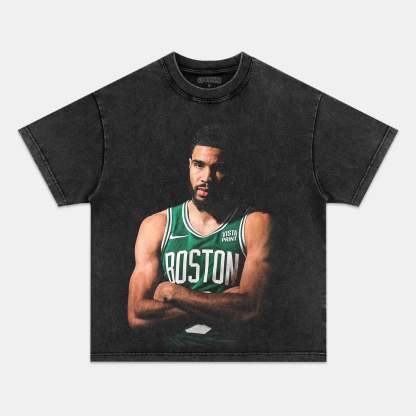 Unisex-Adult Ultra Cotton Washed T-Shirt Graphic JAYSON TATUM VINTAGE TEE 