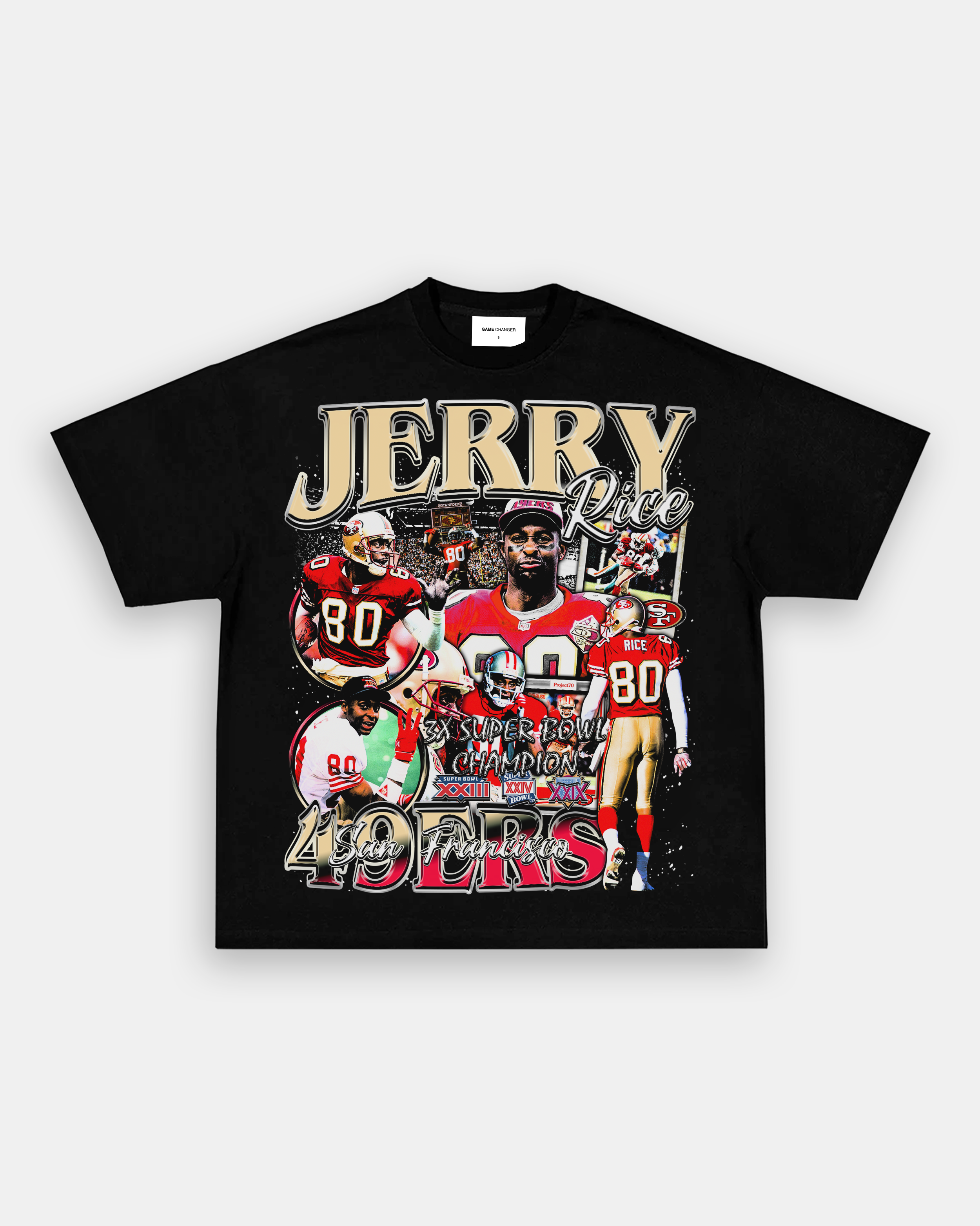 Unisex-Adult Ultra Cotton Washed T-Shirt Graphic JERRY RICE TEE