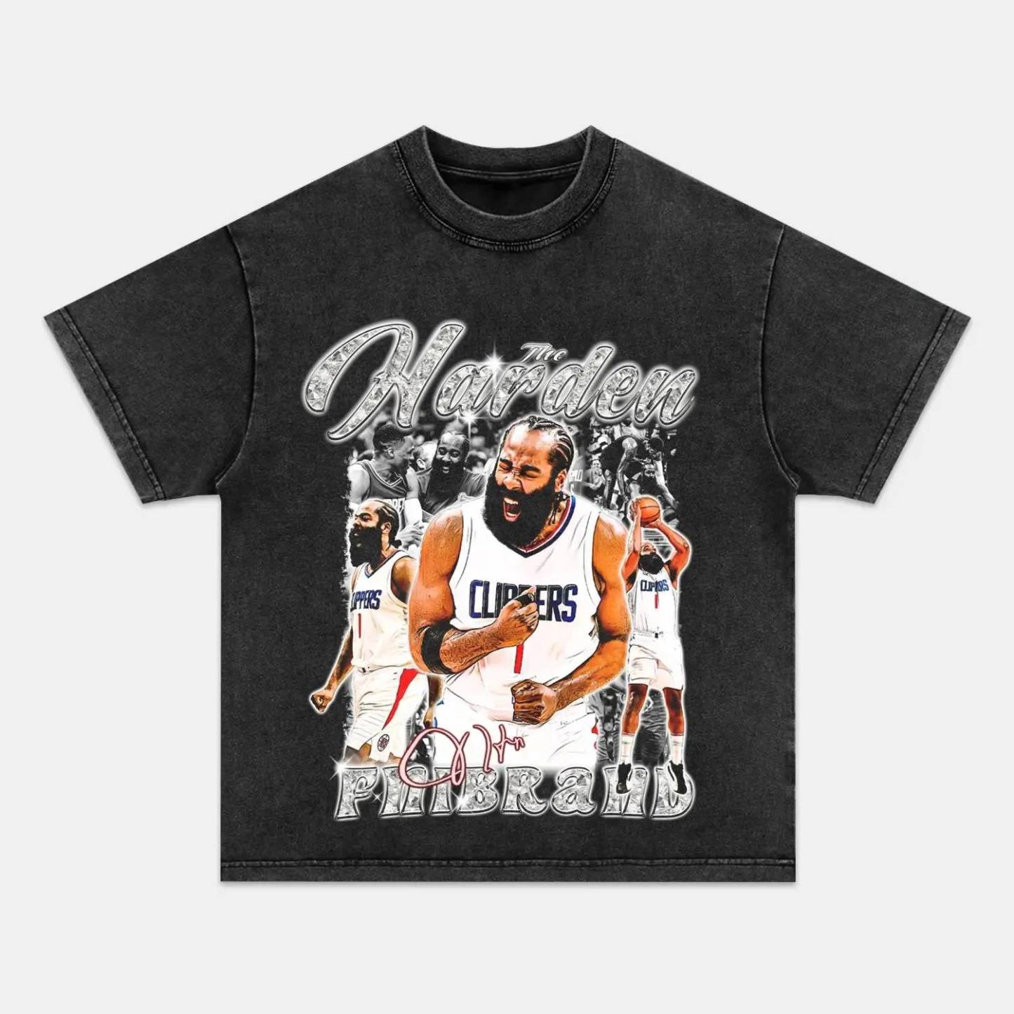 Unisex-Adult Ultra Cotton Washed T-Shirt Graphic  JAMES HARDEN  VINTAGE TEE 