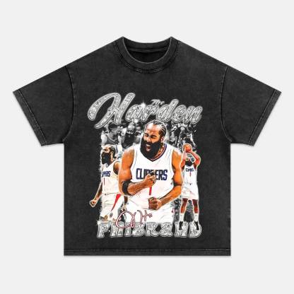 Unisex-Adult Ultra Cotton Washed T-Shirt Graphic  JAMES HARDEN  VINTAGE TEE 