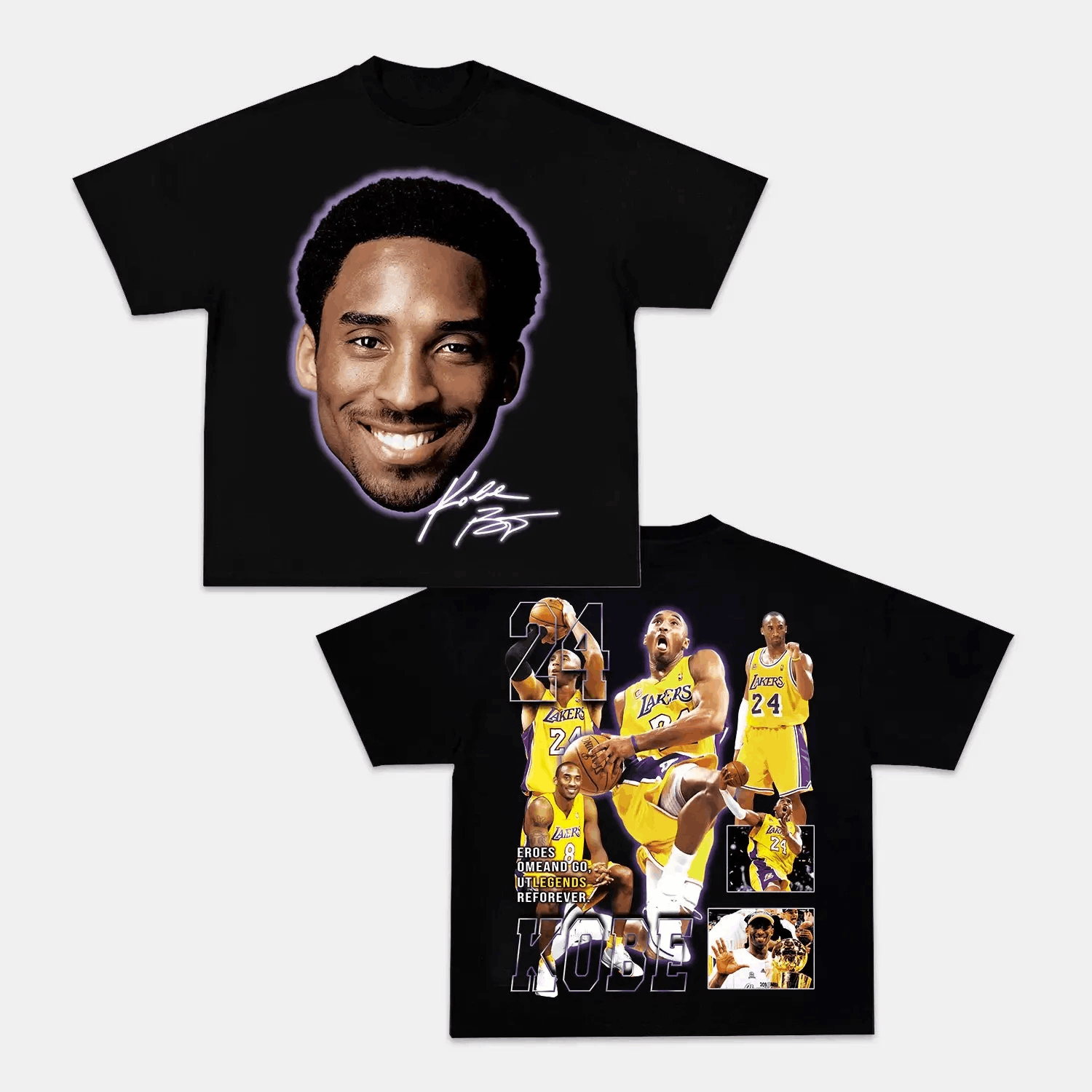 Unisex-Adult Ultra Cotton Washed T-Shirt Graphic  Kobe Bryant WPAP TEE 