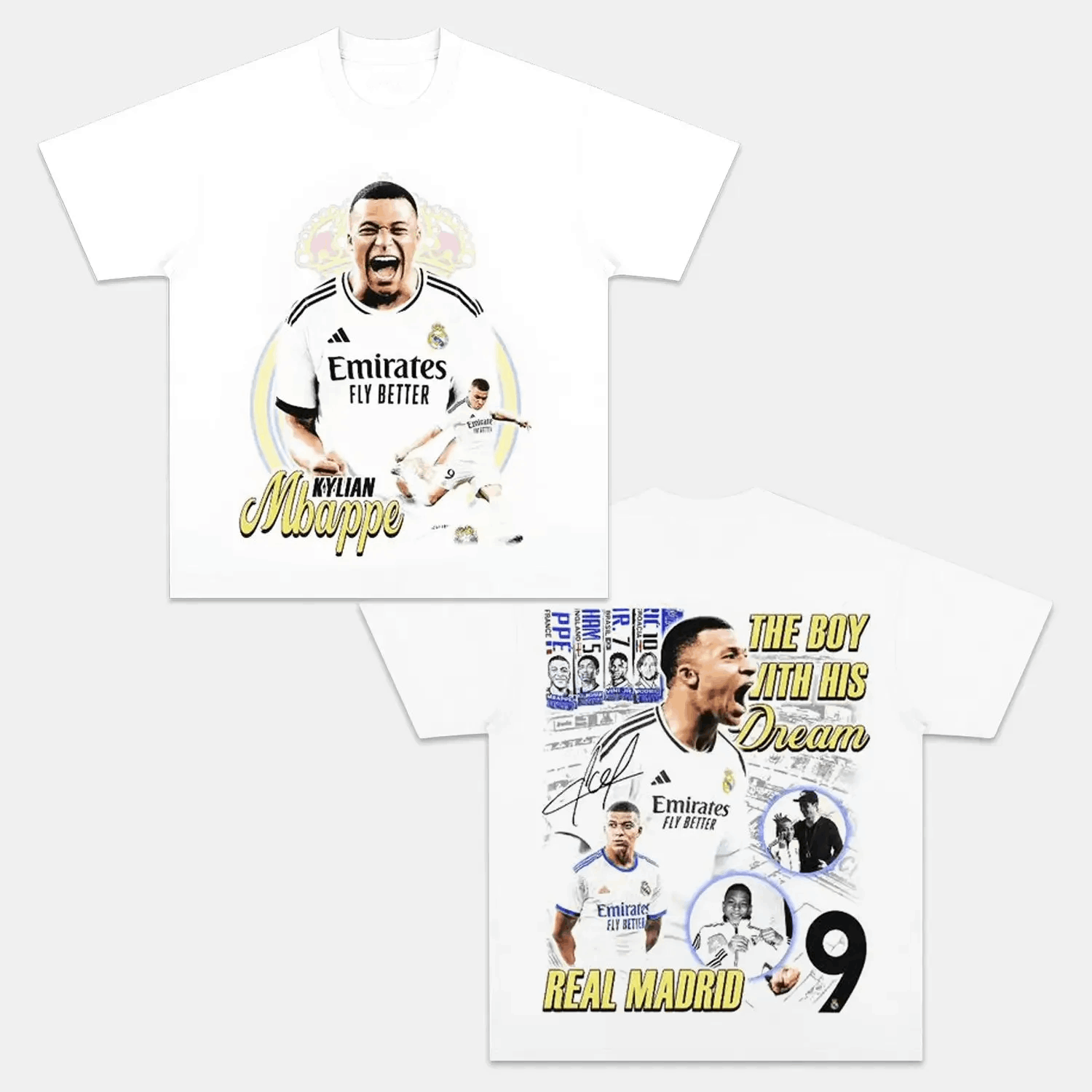 Unisex-Adult Ultra Cotton Washed T-Shirt Graphic KYLIAN MBAPPÉ V3 TEE