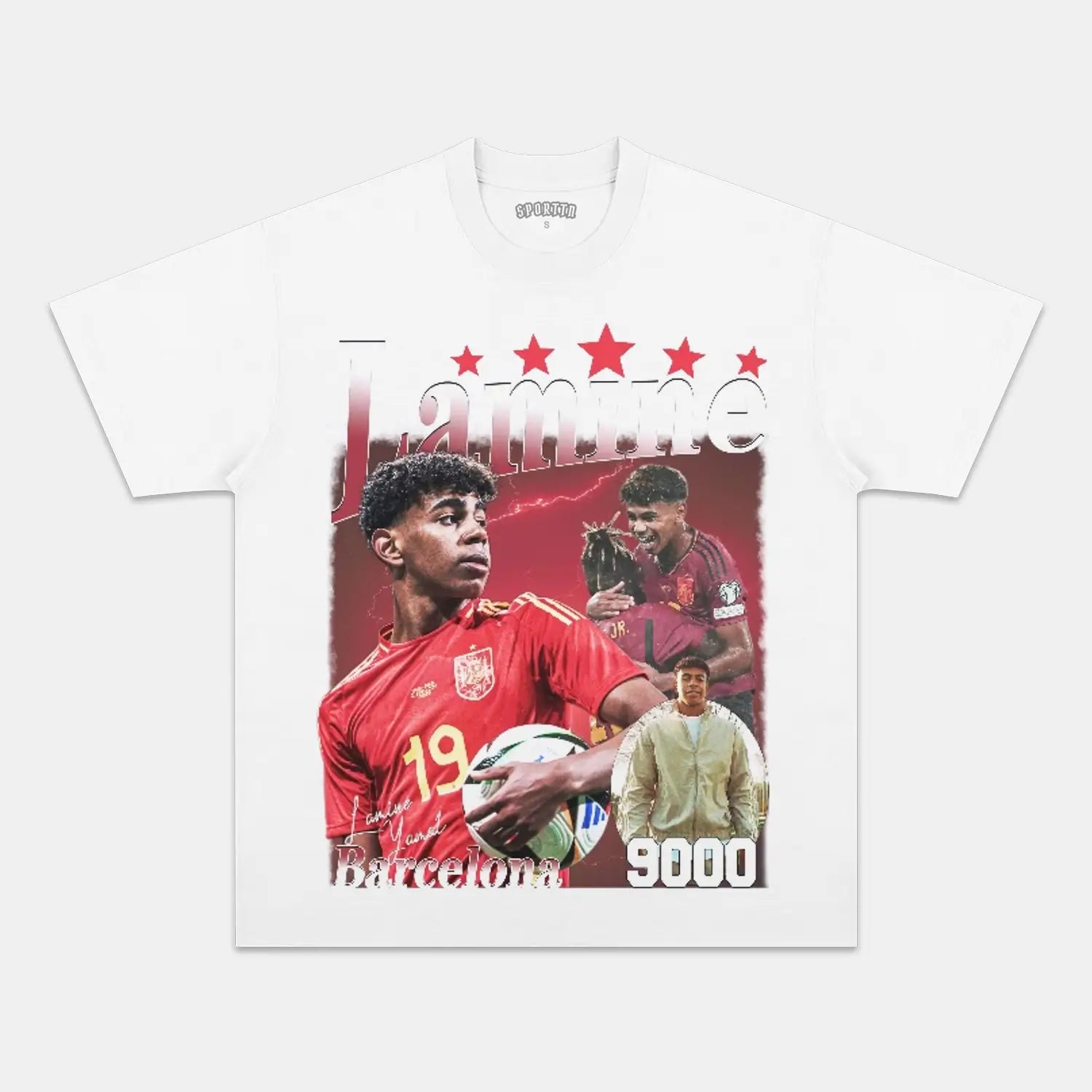 Unisex-Adult Ultra Cotton Washed T-Shirt Graphic LAMINE YAMAL V2 TEE 