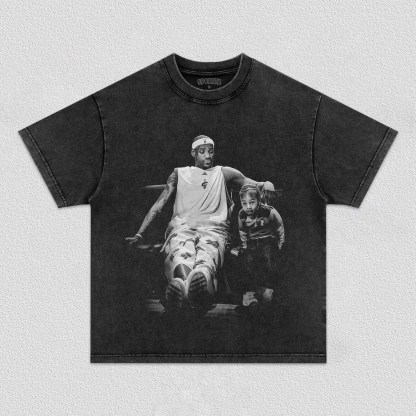 Unisex-Adult Ultra Cotton Washed T-Shirt Graphic  LEBRON JAMES& BROONY TEE 