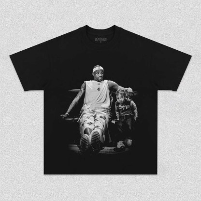 Unisex-Adult Ultra Cotton Washed T-Shirt Graphic  LEBRON JAMES& BROONY TEE 