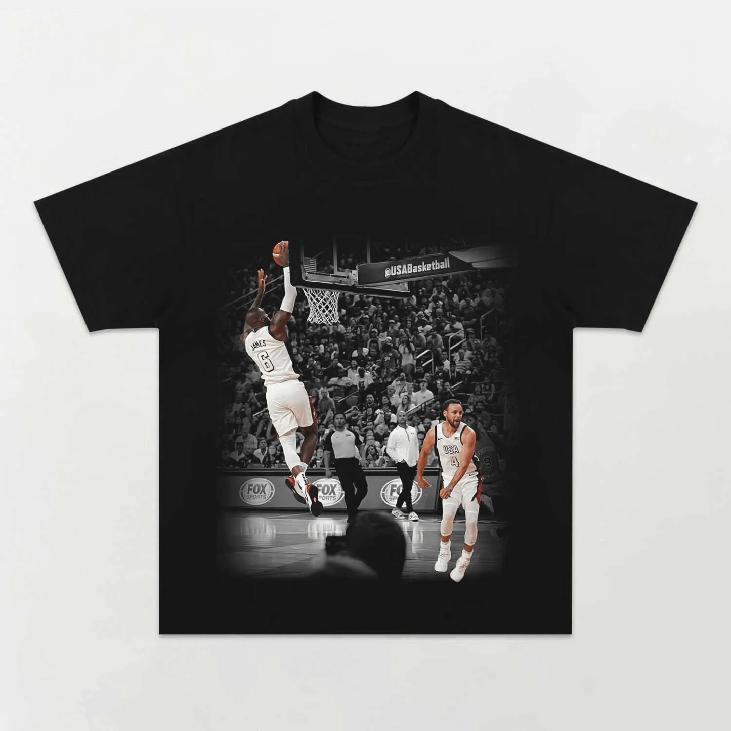 Unisex-Adult Ultra Cotton Washed T-Shirt Graphic LEBRON JAMES AND STEPHEN CURRY TEE