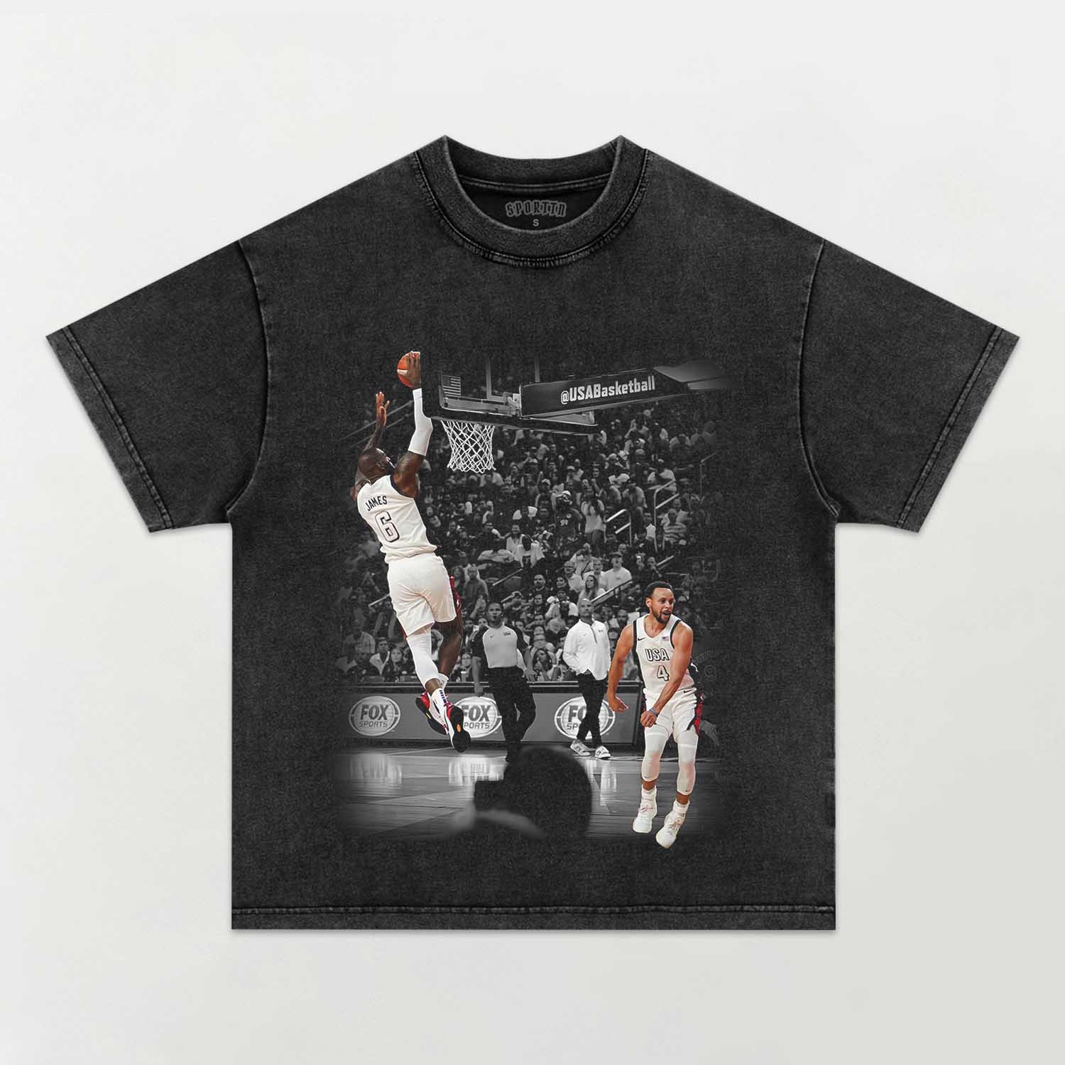 Unisex-Adult Ultra Cotton Washed T-Shirt Graphic LEBRON JAMES AND STEPHEN CURRY TEE