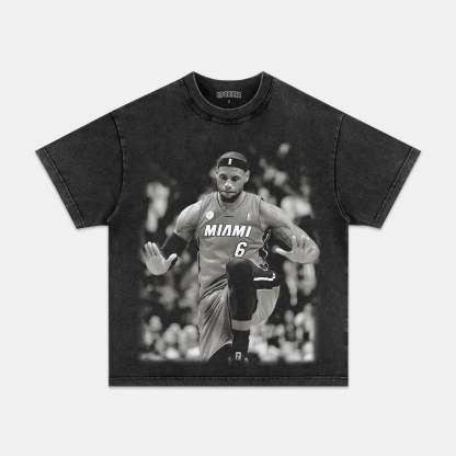 Unisex-Adult Ultra Cotton Washed T-Shirt Graphic LeBron James TEE 