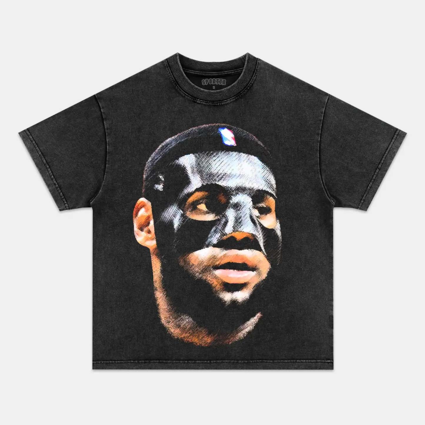 Unisex-Adult Ultra Cotton Washed T-Shirt Graphic LEBRON JAMES BIG FACE TEE