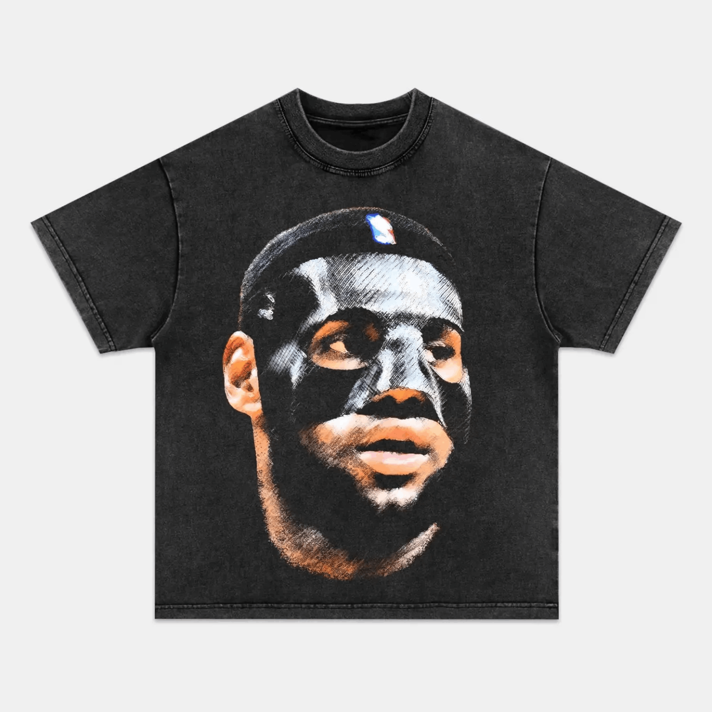 Unisex-Adult Ultra Cotton Washed T-Shirt Graphic LEBRON JAMES BIG FACE TEE