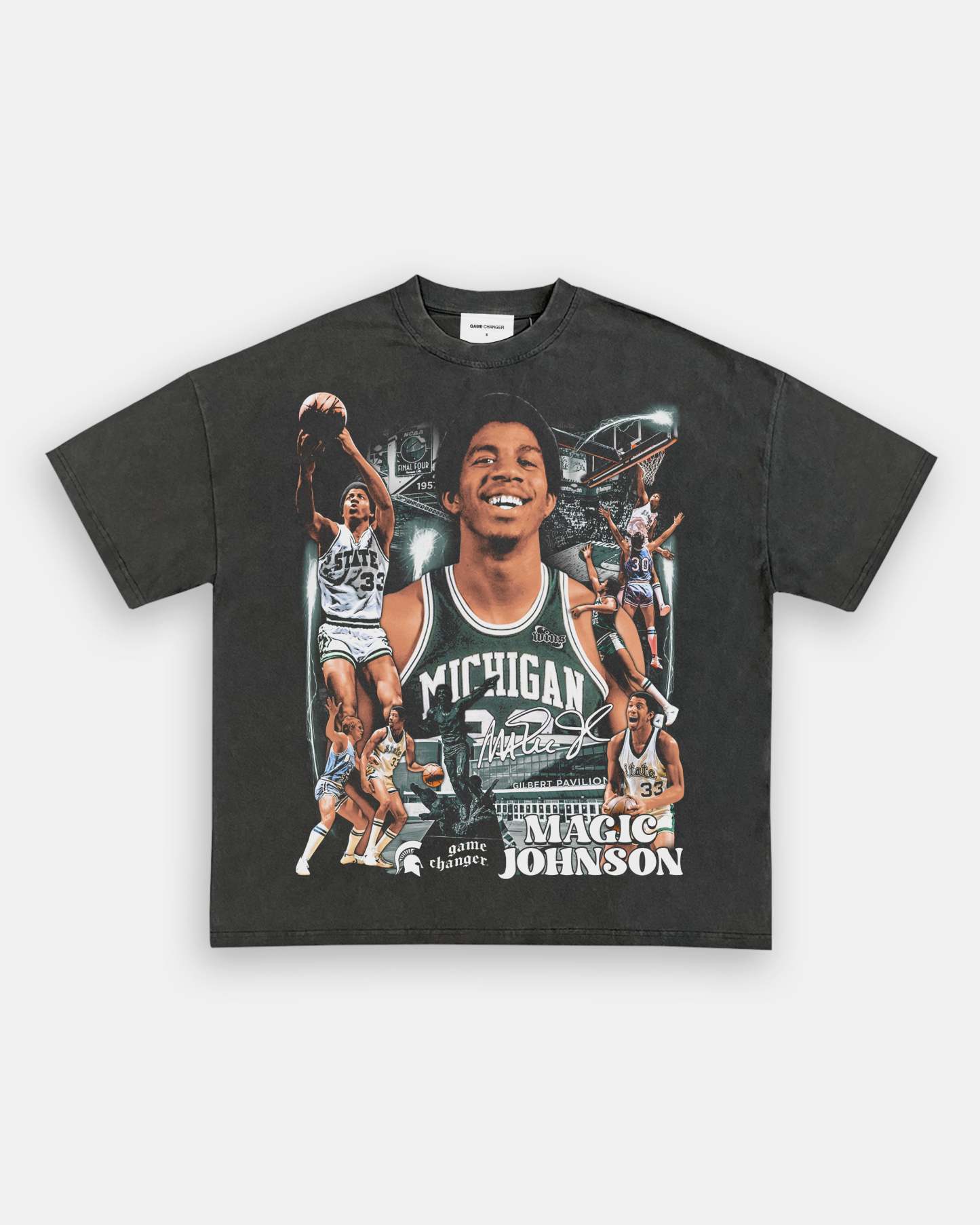Unisex-Adult Ultra Cotton Washed T-Shirt Graphic MAGIC JOHNSON - MICHI