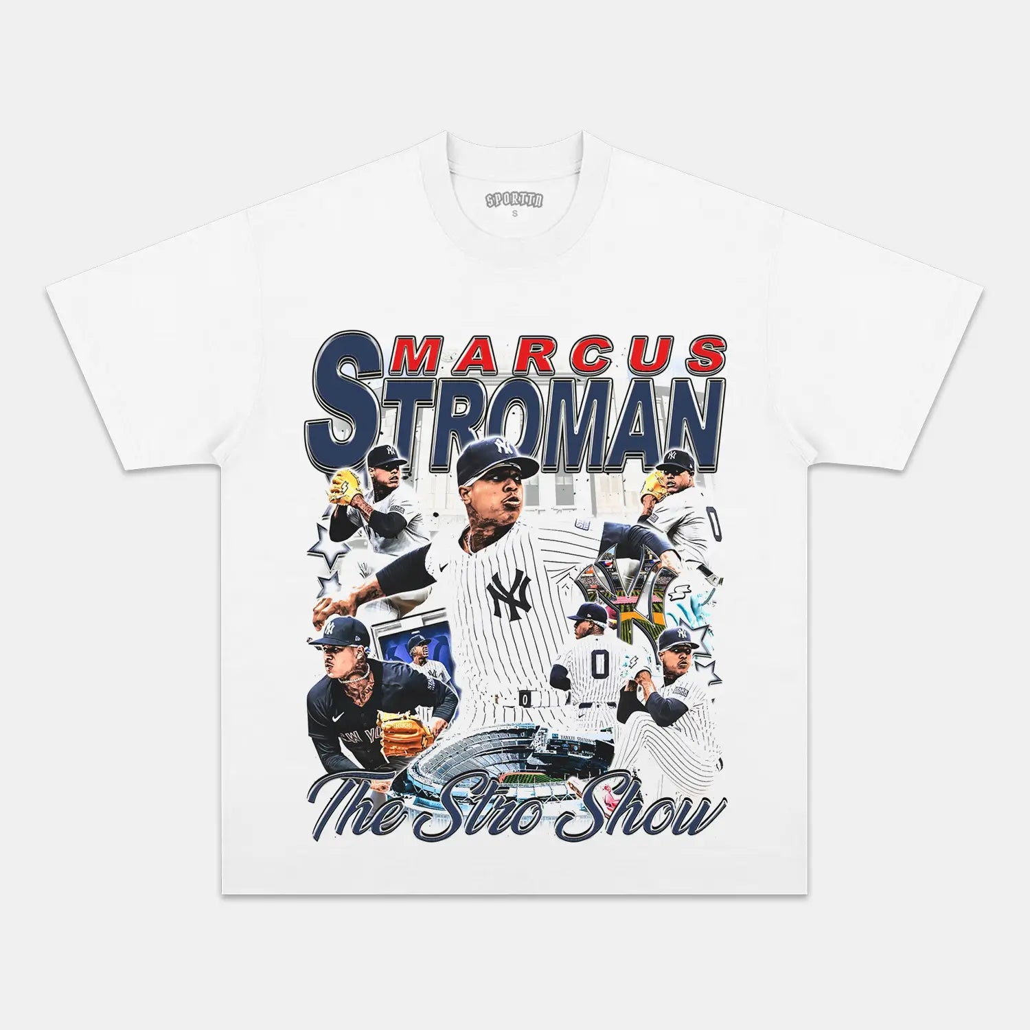 Unisex-Adult Ultra Cotton Washed T-Shirt Graphic MARCUS STROMAN - YANKEES TEE 