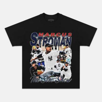 Unisex-Adult Ultra Cotton Washed T-Shirt Graphic MARCUS STROMAN - YANKEES TEE 