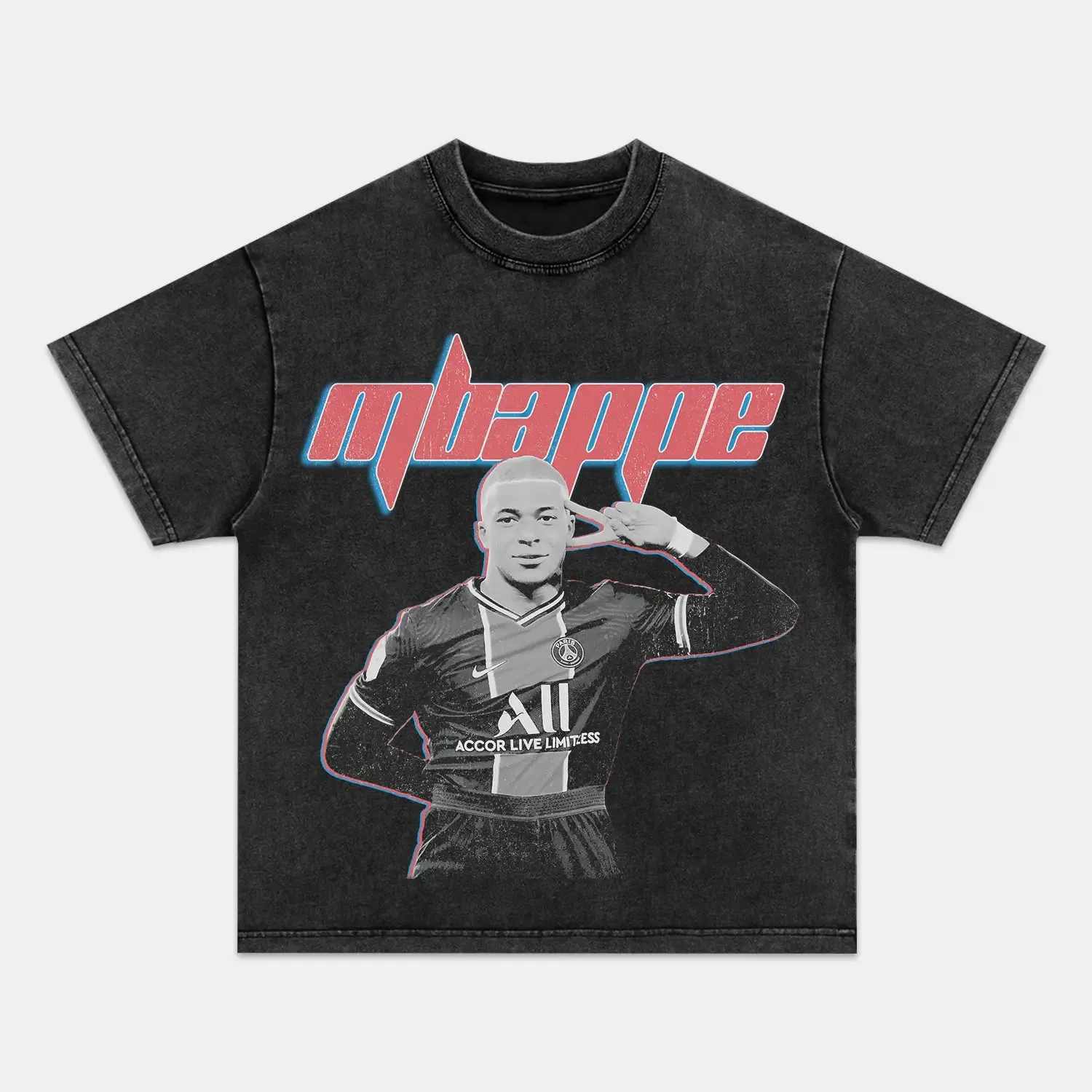 Unisex-Adult Ultra Cotton Washed T-Shirt Graphic  MBAPPE CLASSIC TEE 