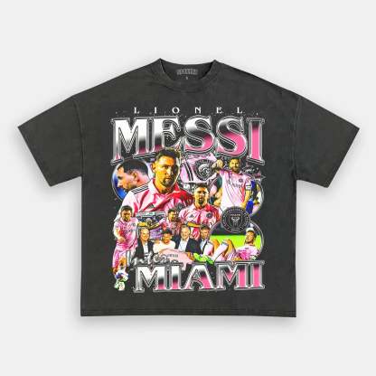 Unisex-Adult Ultra Cotton Washed T-Shirt Graphic  MESSI - INTER MIAMI TEE 
