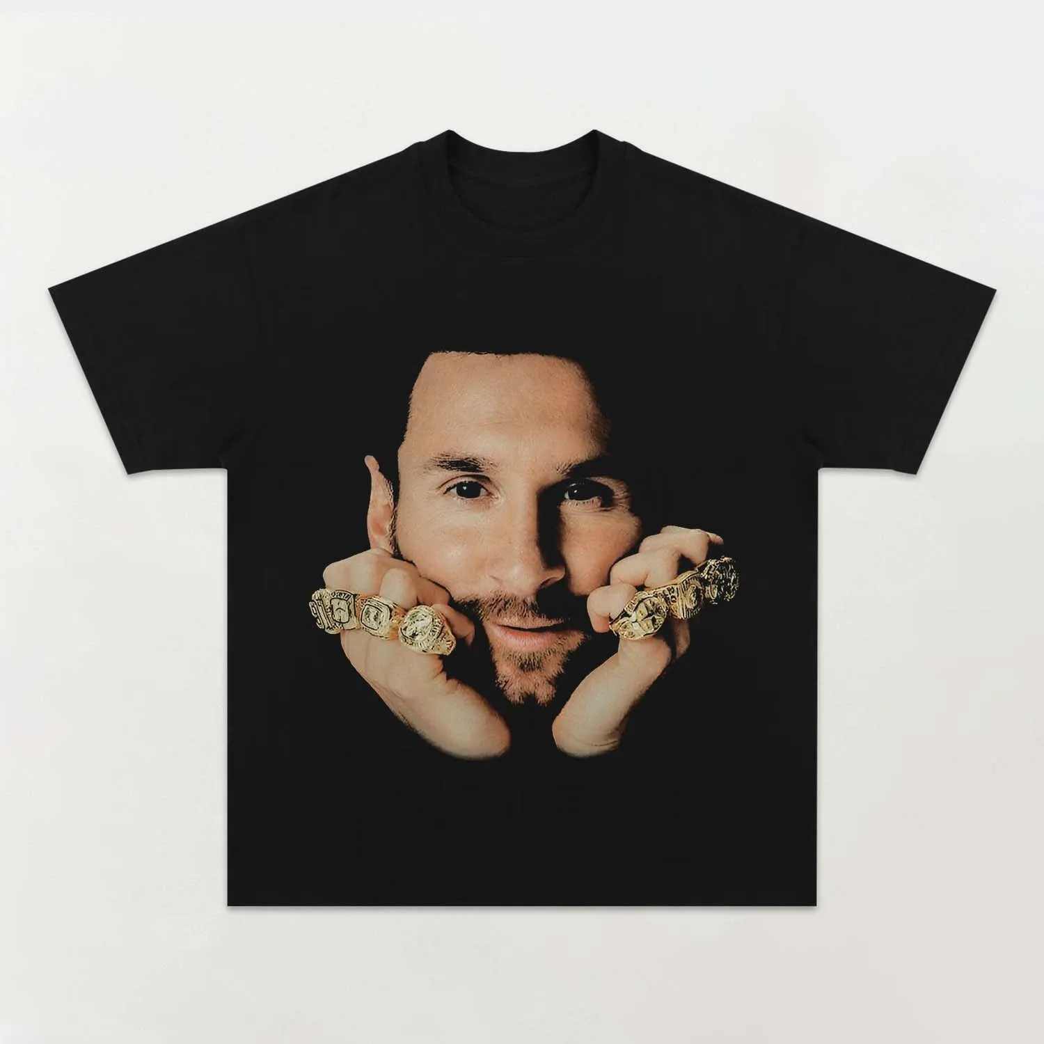 Unisex-Adult Ultra Cotton Washed T-Shirt Graphic MESSI TEE 