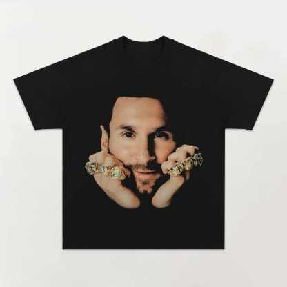 Unisex-Adult Ultra Cotton Washed T-Shirt Graphic MESSI TEE 