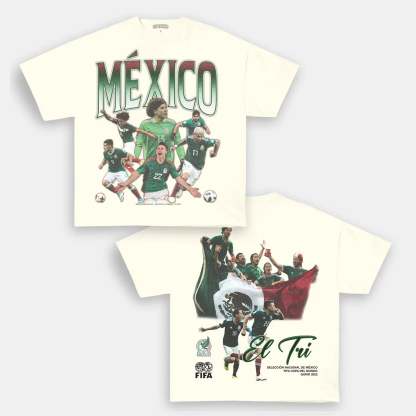 Unisex-Adult Ultra Cotton Washed T-Shirt Graphic MEXICO WORLD CUP TEE - [DS] 