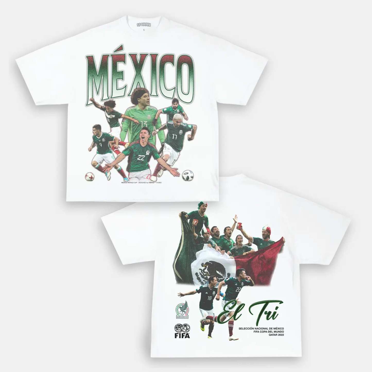 Unisex-Adult Ultra Cotton Washed T-Shirt Graphic MEXICO WORLD CUP TEE - [DS] 