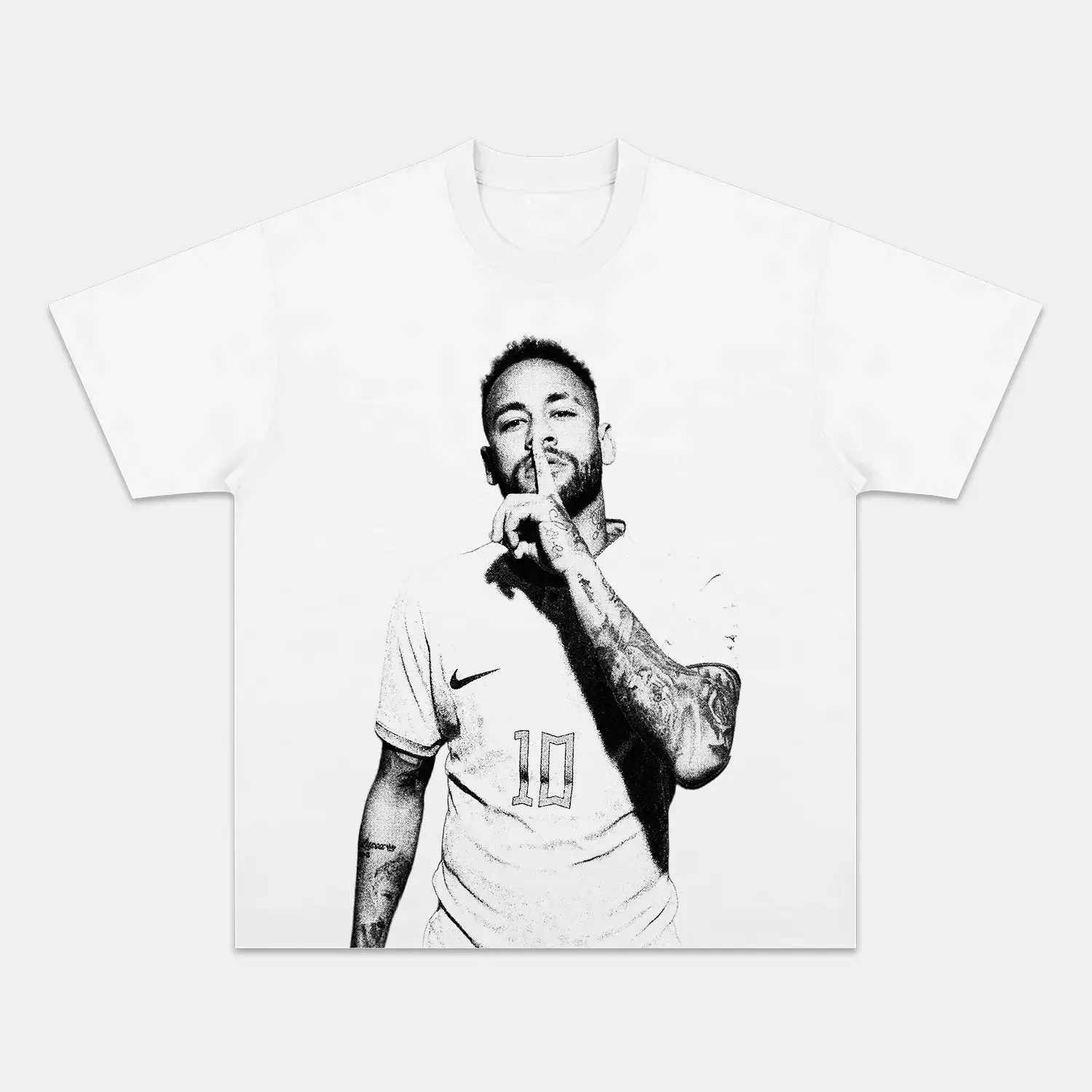 Unisex-Adult Ultra Cotton Washed T-Shirt Graphic  NEYMAR WHITE TEE 