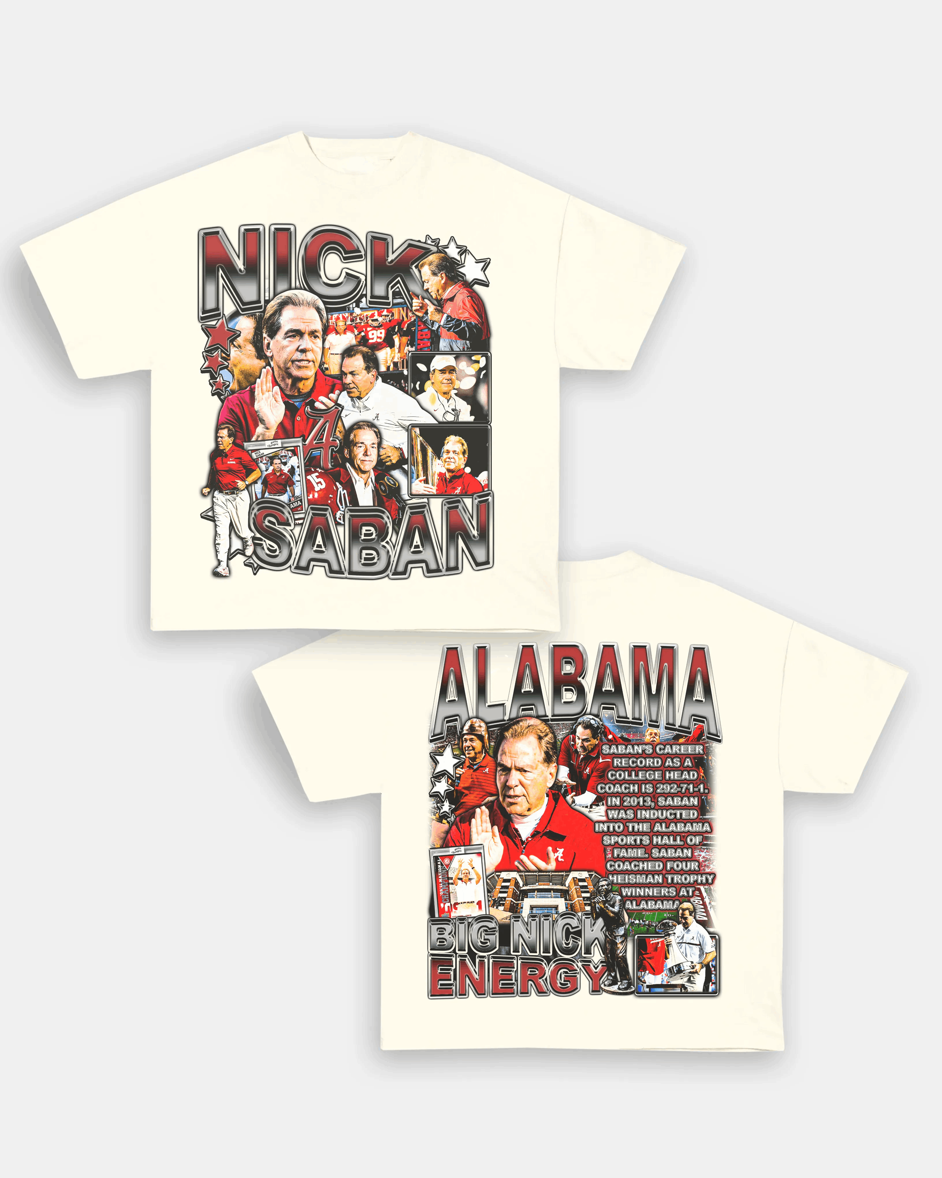 Unisex-Adult Ultra Cotton Washed T-Shirt Graphic NICK SABAN TEE - [DS]