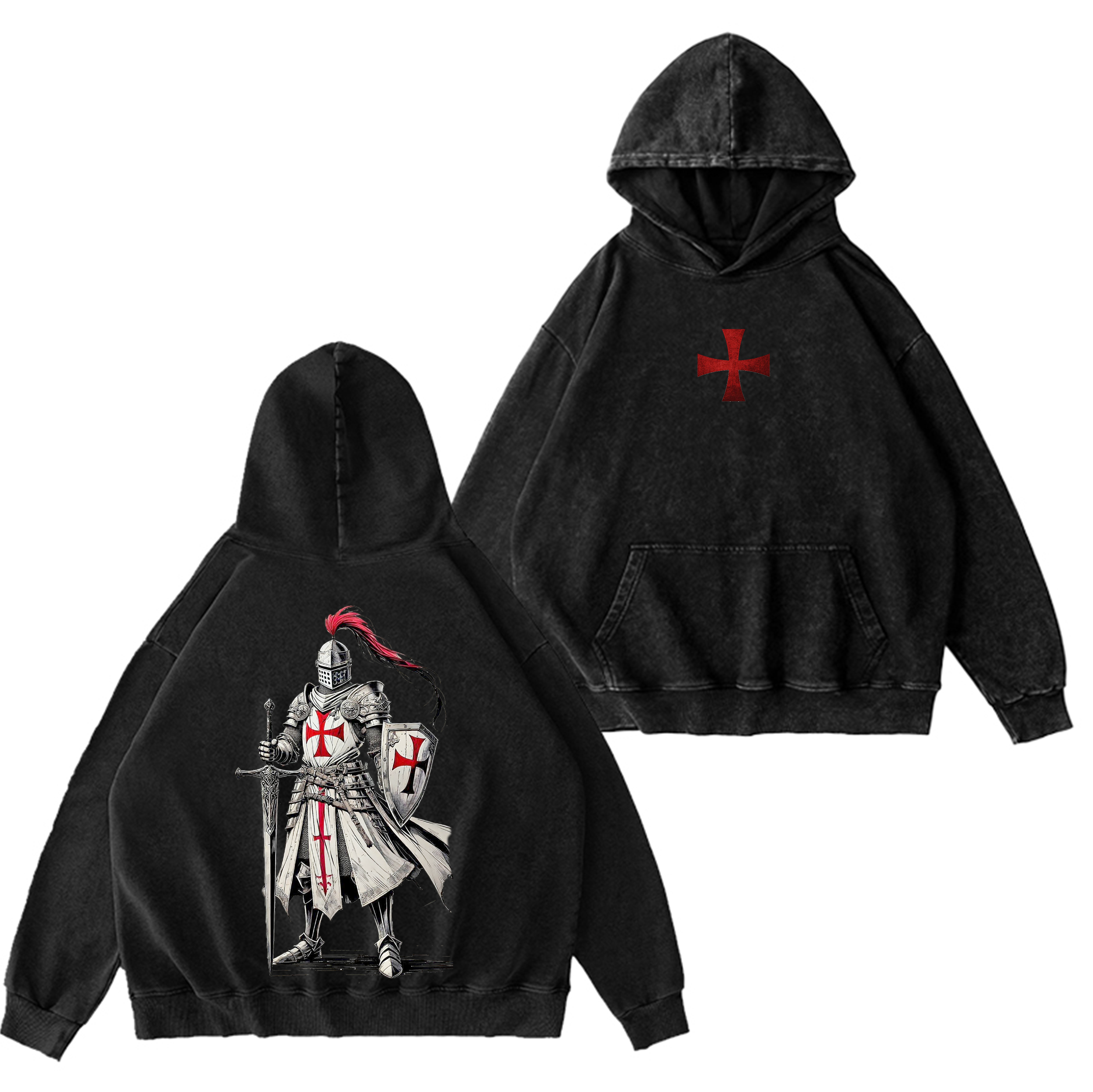 Crusader Knight Christian Knight Templar Washed T-shirt/Crewneck/Hoodie