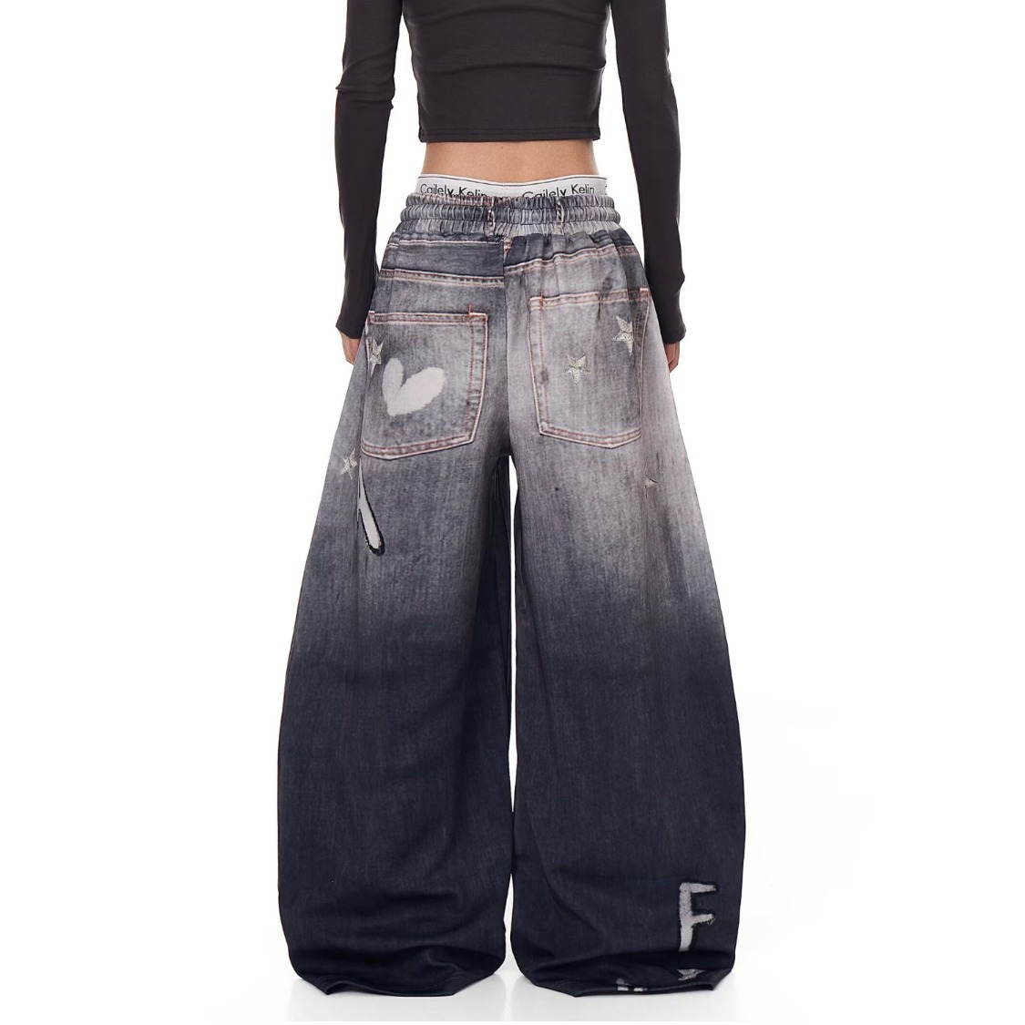 Cat Streetwear Y2K Embroidered Jeans