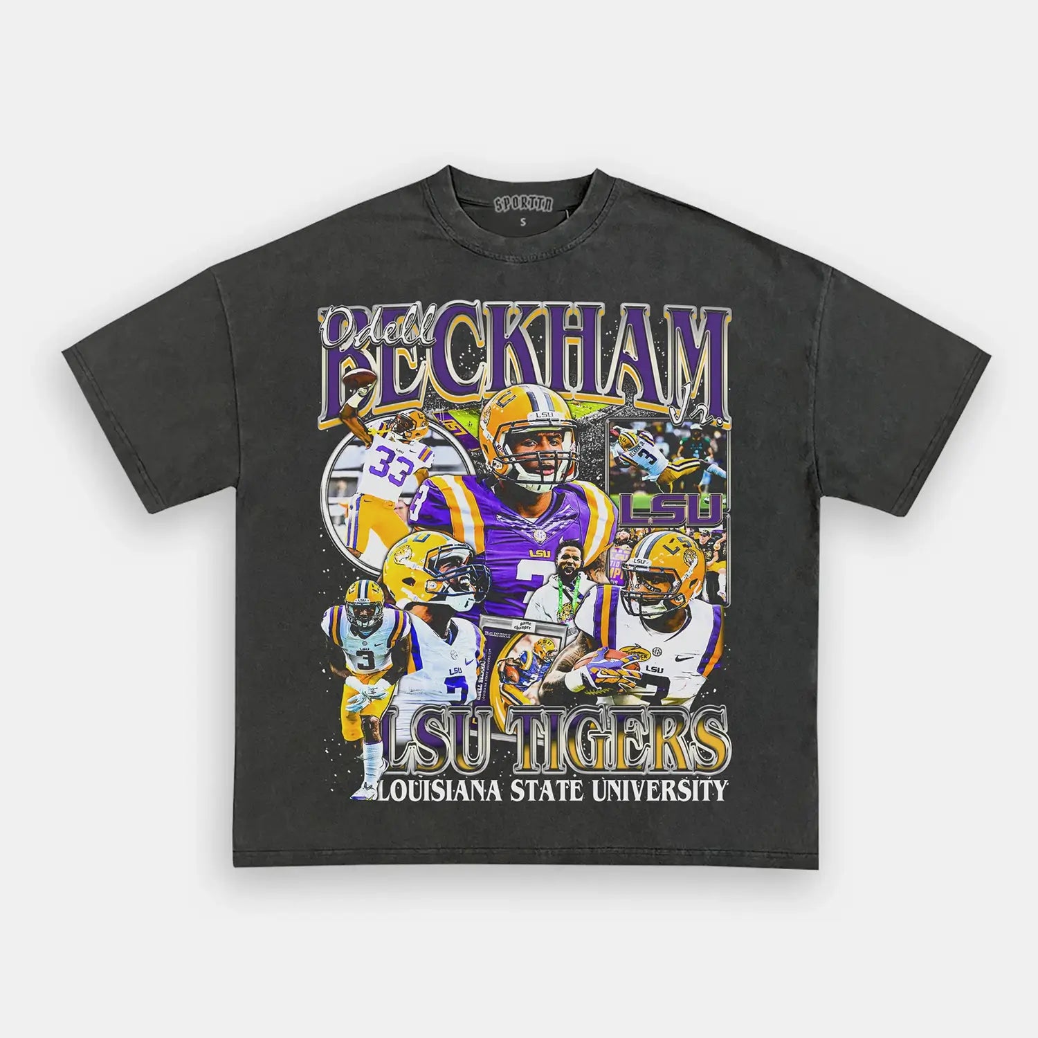 Unisex-Adult Ultra Cotton Washed T-Shirt Graphic ODELL BECKHAM JR - LSU TEE 