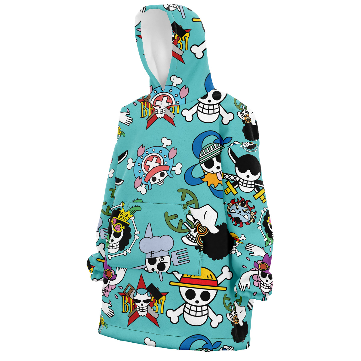Strawhats Jolly Roger One Piece Snug Oversized Blanket Hoodie