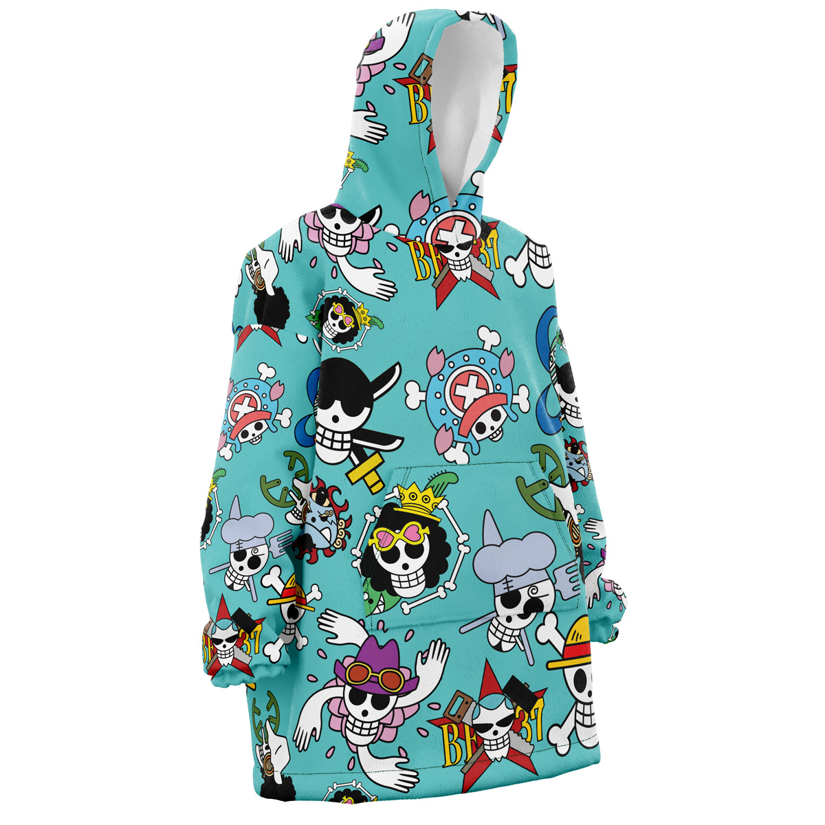 Strawhats Jolly Roger One Piece Snug Oversized Blanket Hoodie