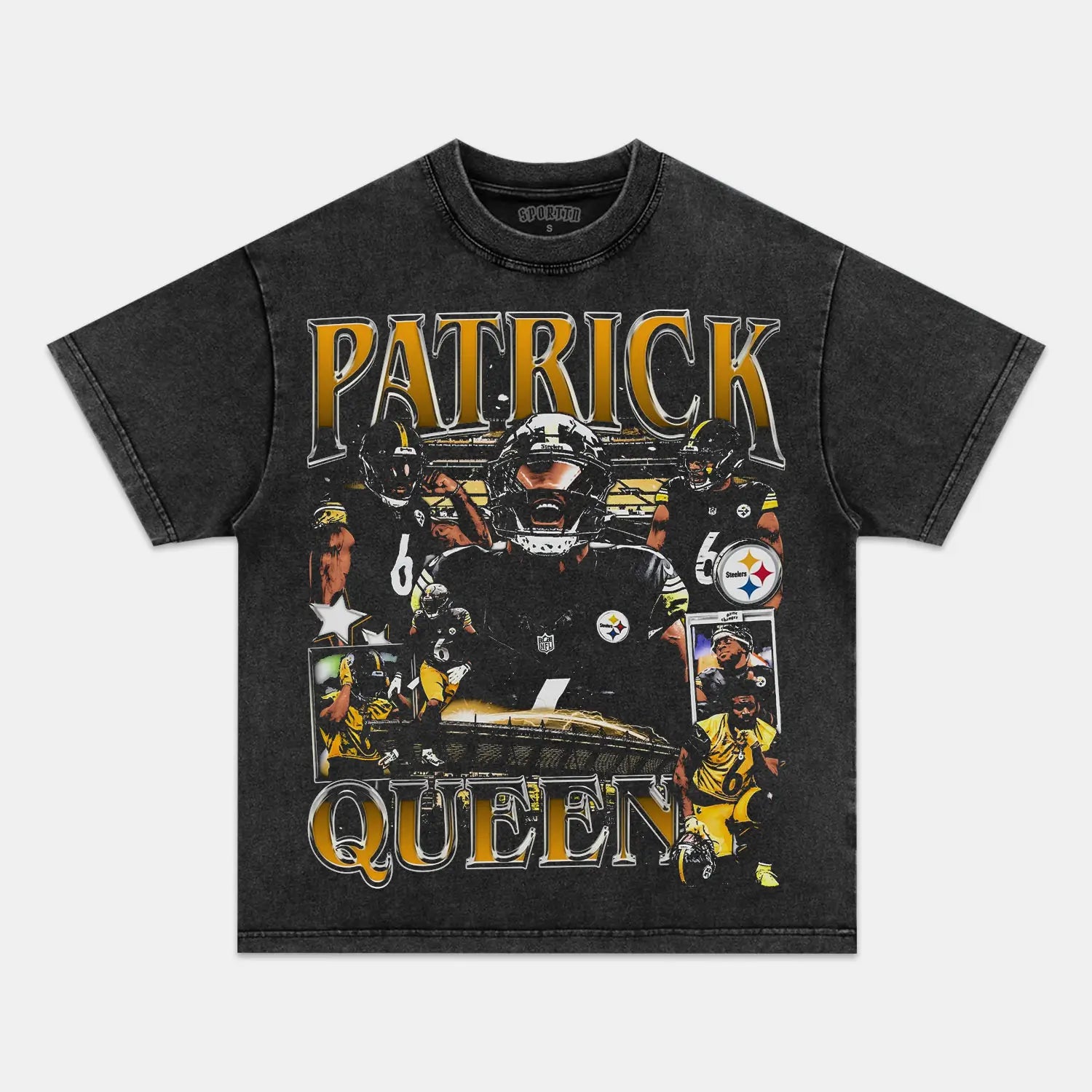 Unisex-Adult Ultra Cotton Washed T-Shirt Graphic PATRICK QUEEN TEE 