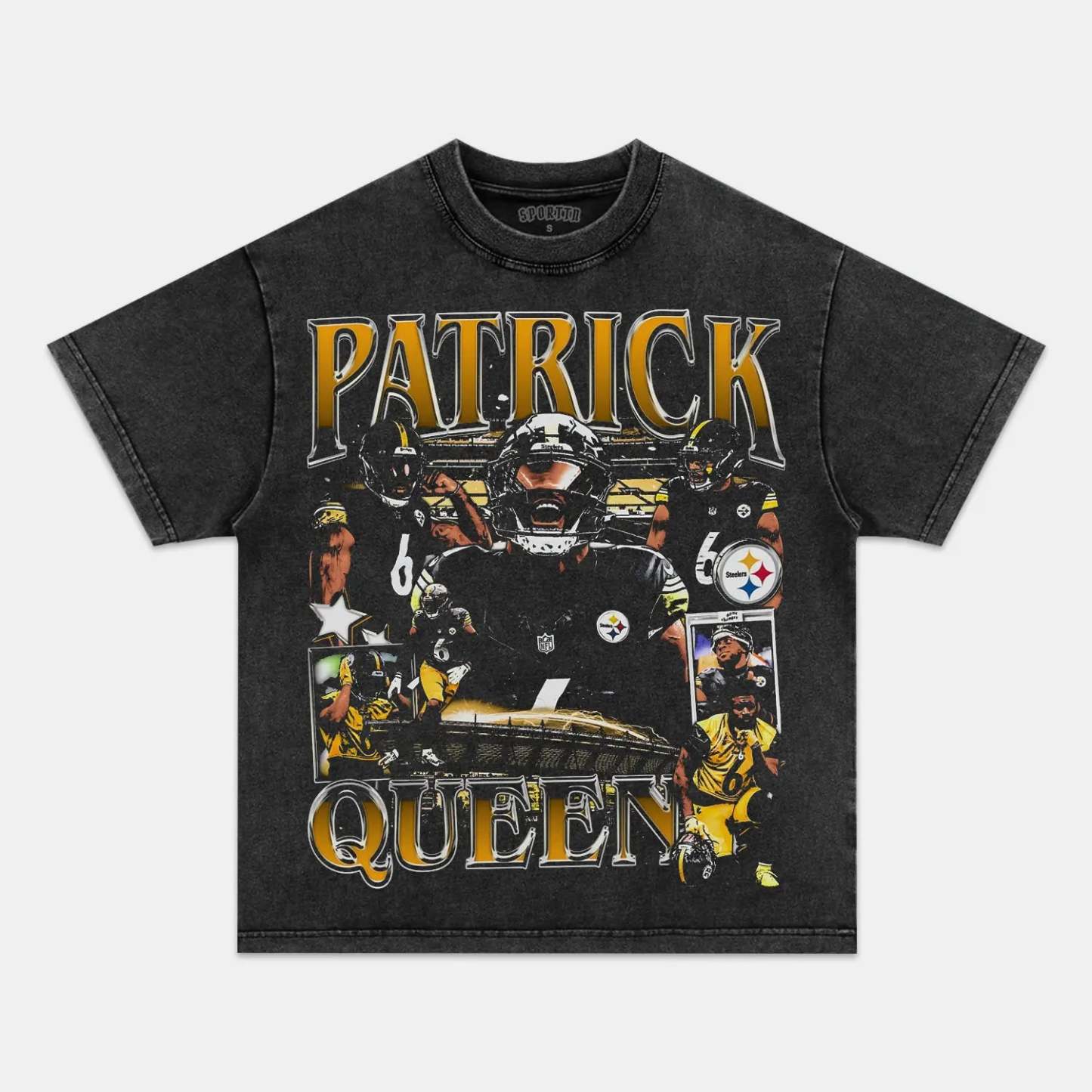 Unisex-Adult Ultra Cotton Washed T-Shirt Graphic PATRICK QUEEN TEE