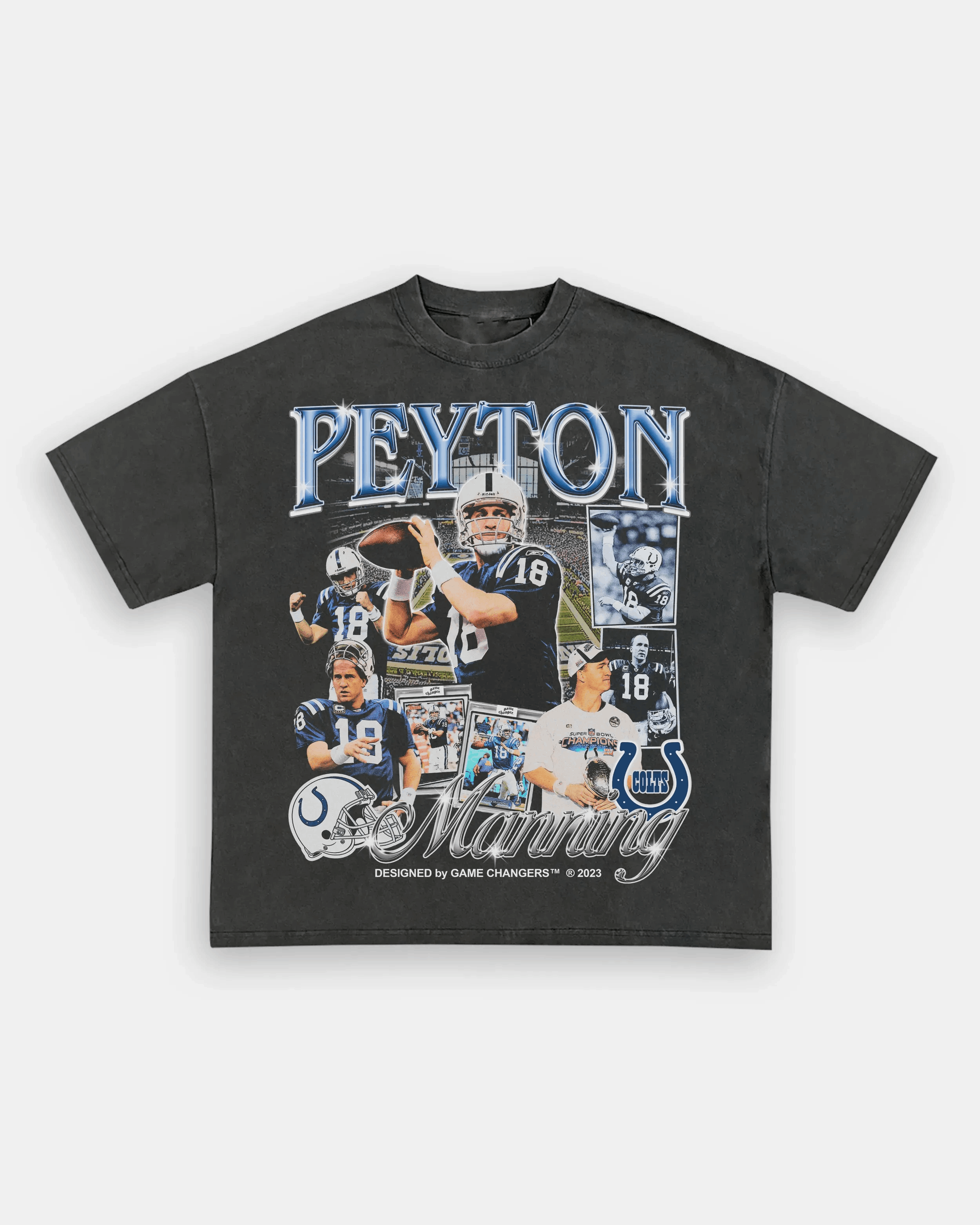 Washed T-Shirt PEYTON MANNING 2 - COLTS TEE Ultra Cotton | TIDESENCE