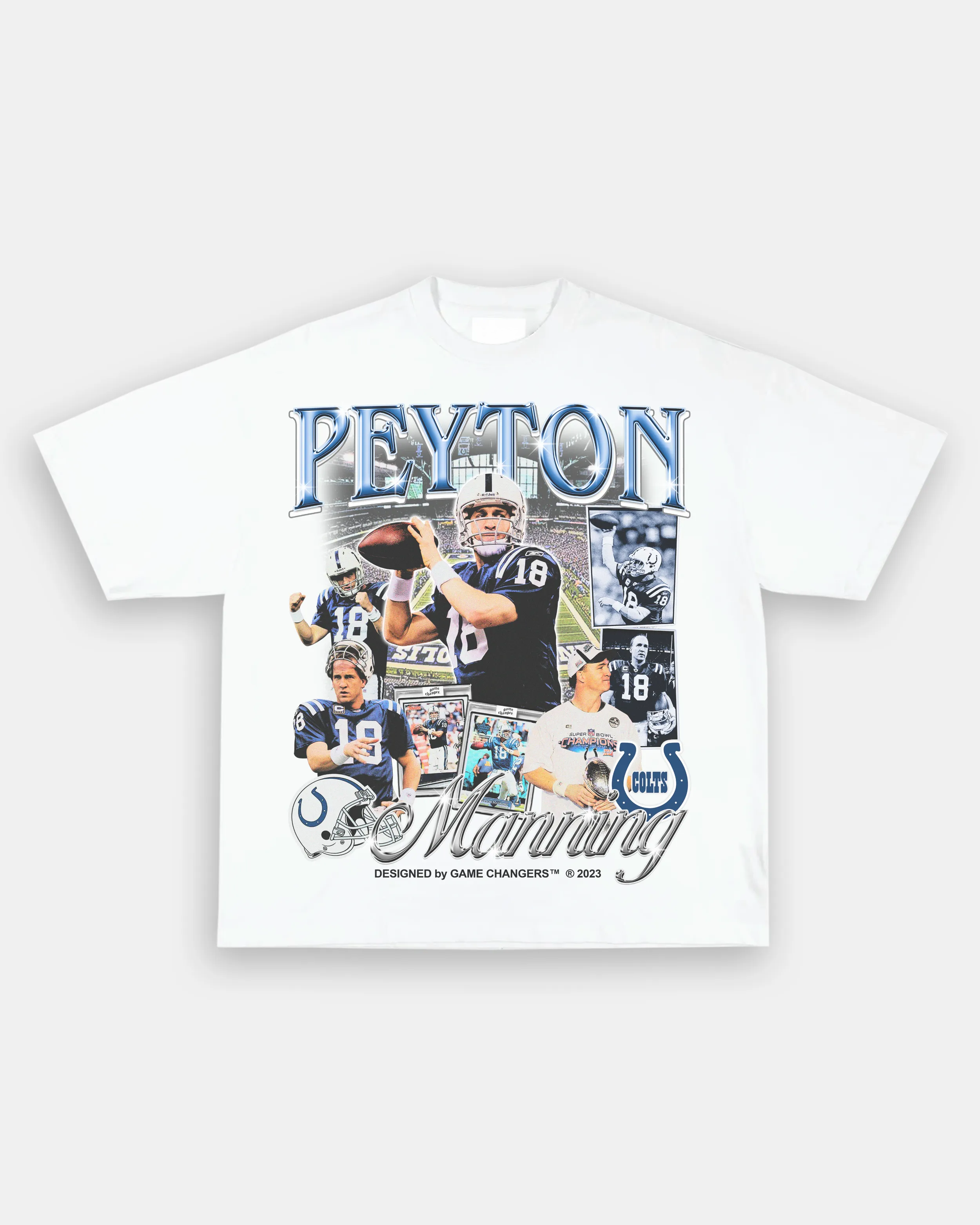 Washed T-Shirt PEYTON MANNING 2 - COLTS TEE Ultra Cotton | TIDESENCE