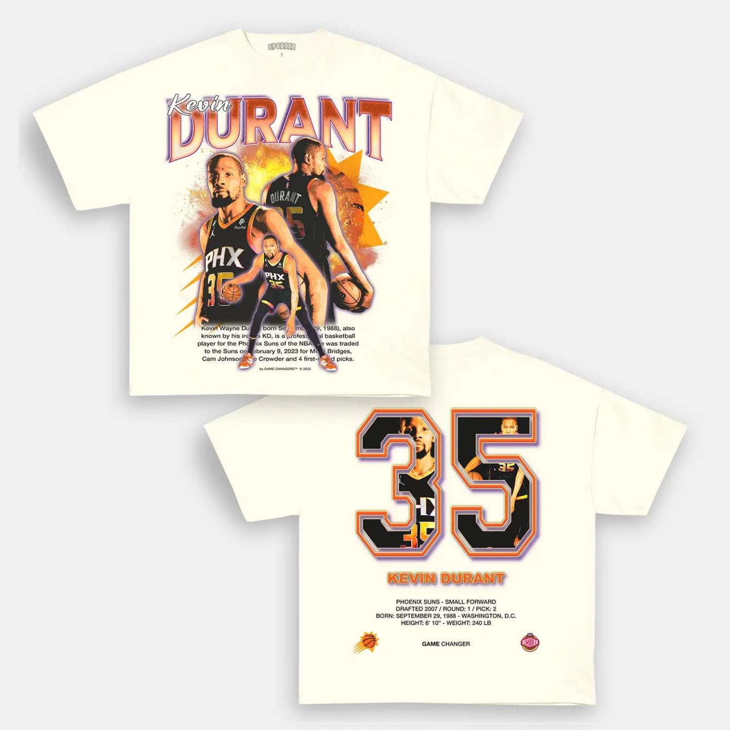 Unisex-Adult Ultra Cotton Washed T-Shirt Graphic PHX KEVIN DURANT TEE