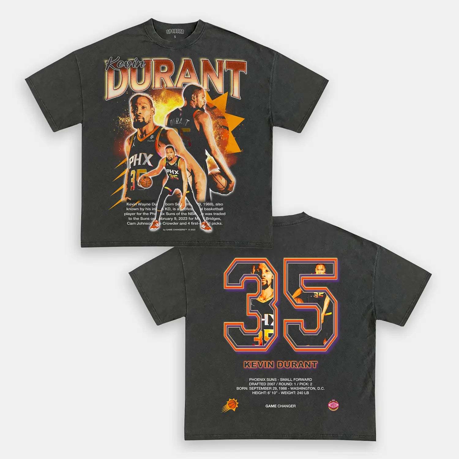 Unisex-Adult Ultra Cotton Washed T-Shirt Graphic PHX KEVIN DURANT TEE