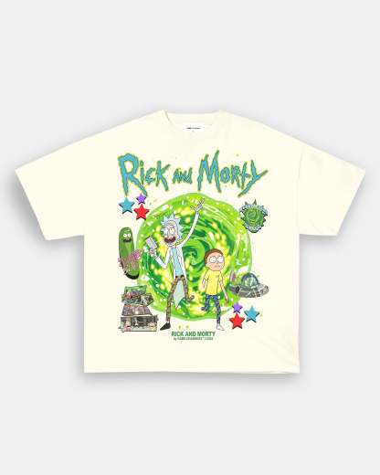 Unisex-Adult Ultra Cotton Washed T-Shirt Graphic RICK AND MORTY TEE