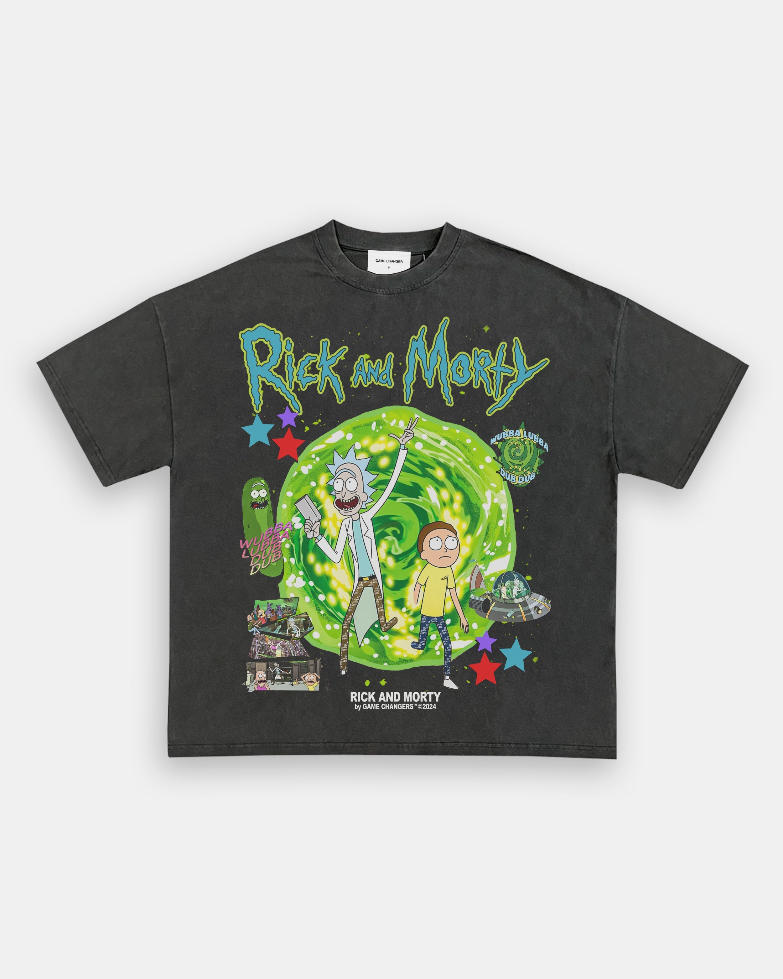 Unisex-Adult Ultra Cotton Washed T-Shirt Graphic RICK AND MORTY TEE